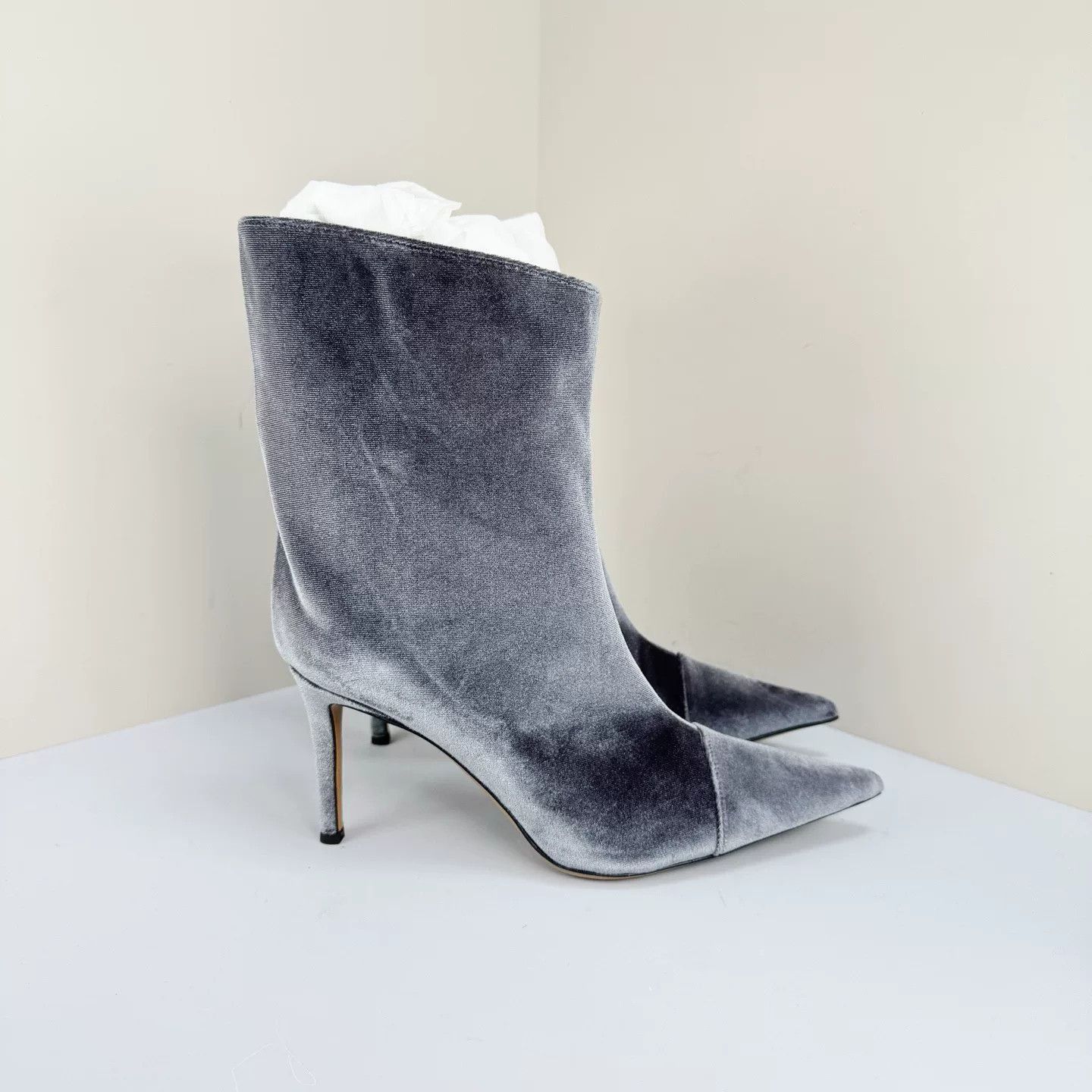 Alexandre Vauthier Gray Velvet Pointed Heels/, Women's (Size 6) — image 4 of 6