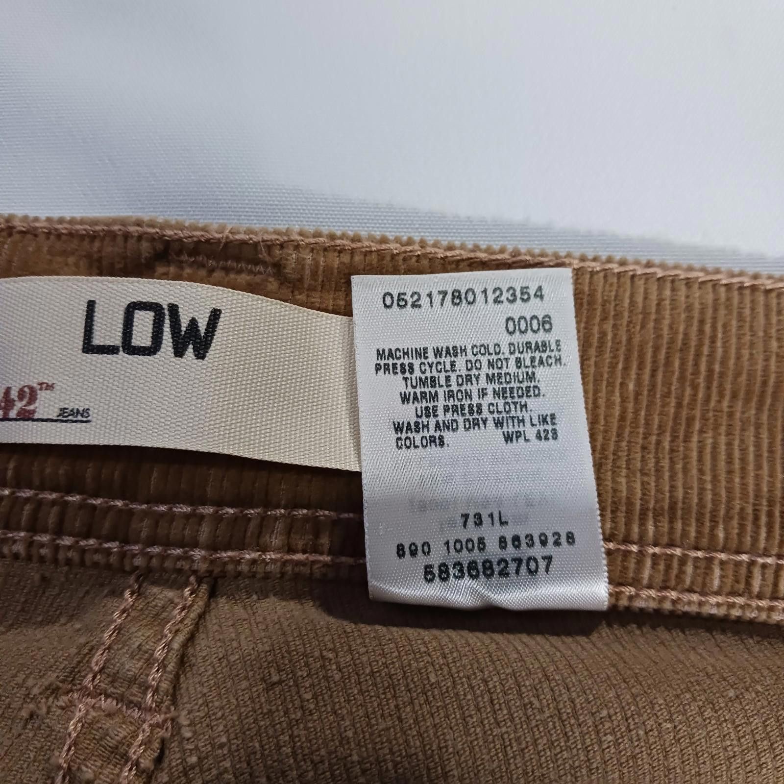 Levi's Levis 542 Low Corduroy Pants Women 6 (30×19) Brown Capri Y2K Size 28" / US 6 / IT 42 - 5 Thumbnail