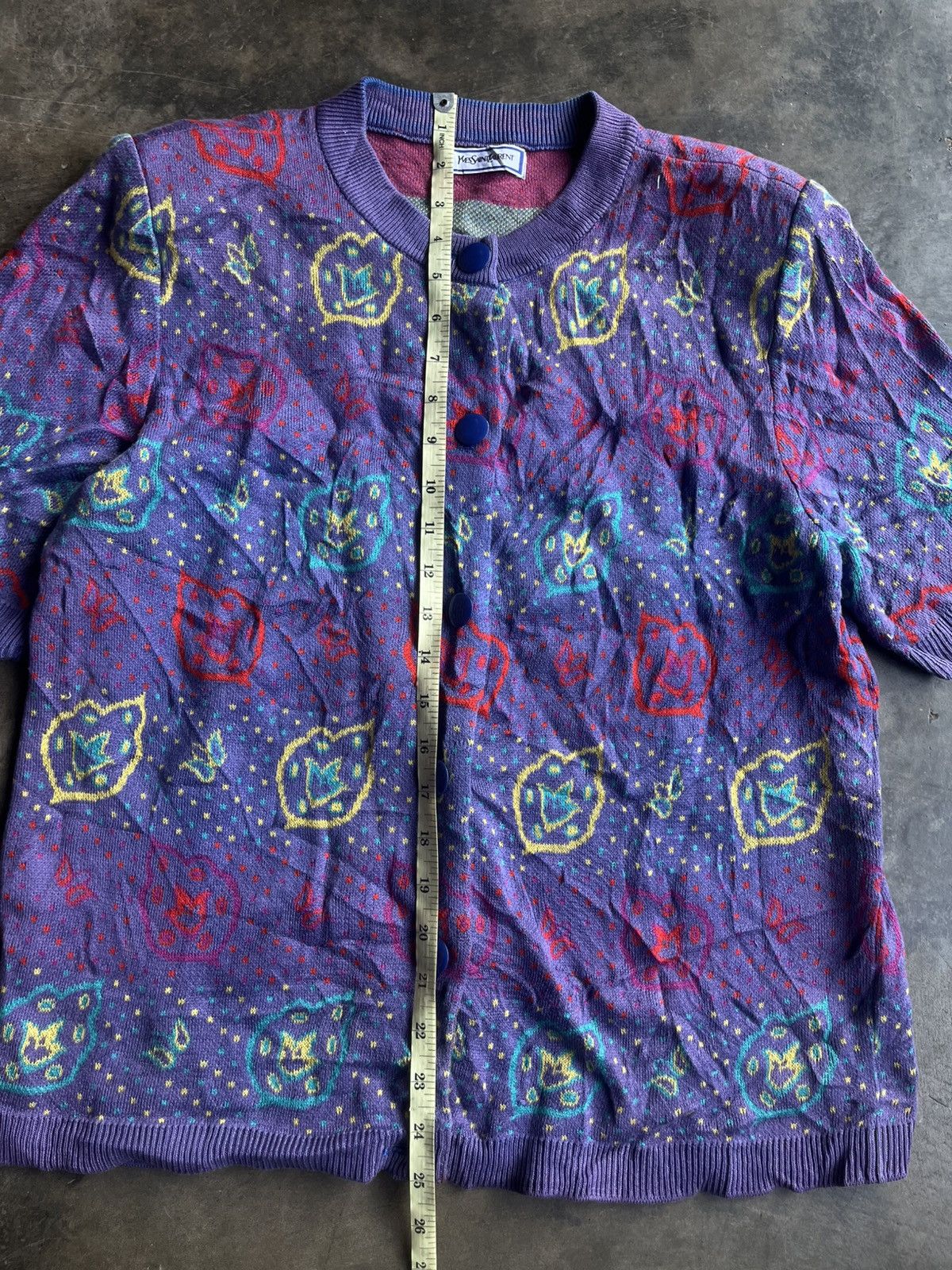 Yves Saint Laurent YVES SAINT LAURENT KNIT SHORT SLEEVE FLOWERS VINTAGE Size US M / EU 48-50 / 2 - 10 Thumbnail