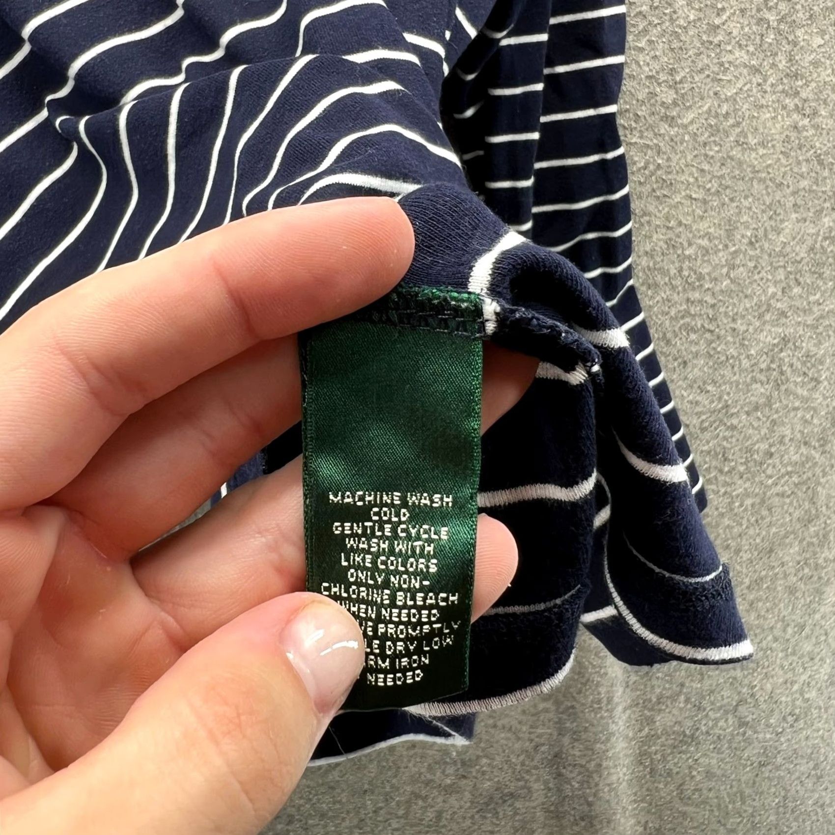 Ralph Lauren Lauren Ralph Lauren Shirt Womens XL Navy Blue White Striped Long Sleeve Cotton Size XL / US 12-14 / IT 48-50 - 6 Thumbnail