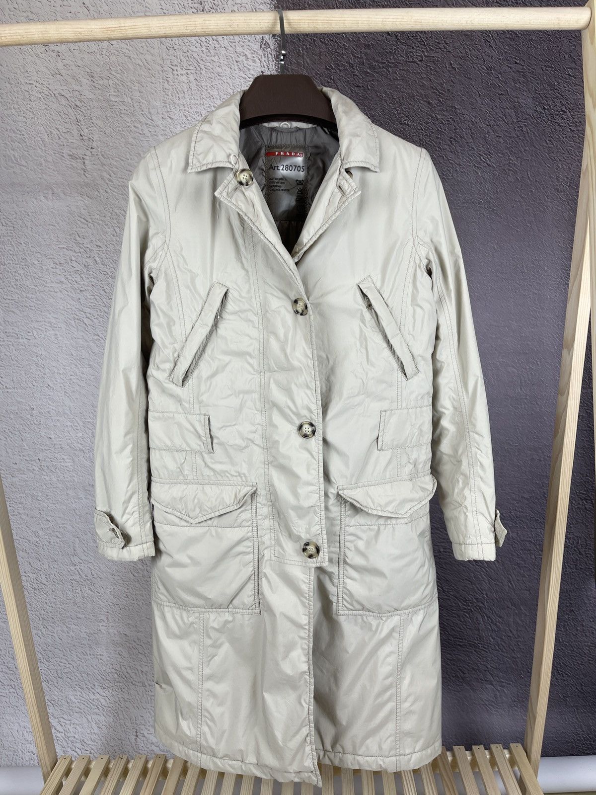 Prada × Vintage Prada red tab vintage nylon gore-tex coat jacket art. 280705 Size S / US 4 / IT 40 - 2 Thumbnail