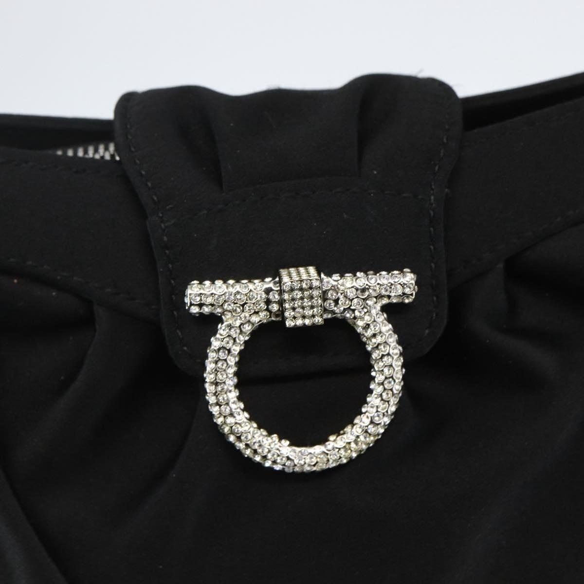 Salvatore Ferragamo Salvatore Ferragamo Satin Gancini Chain Shoulder Bag Black Size ONE SIZE - 8 Thumbnail