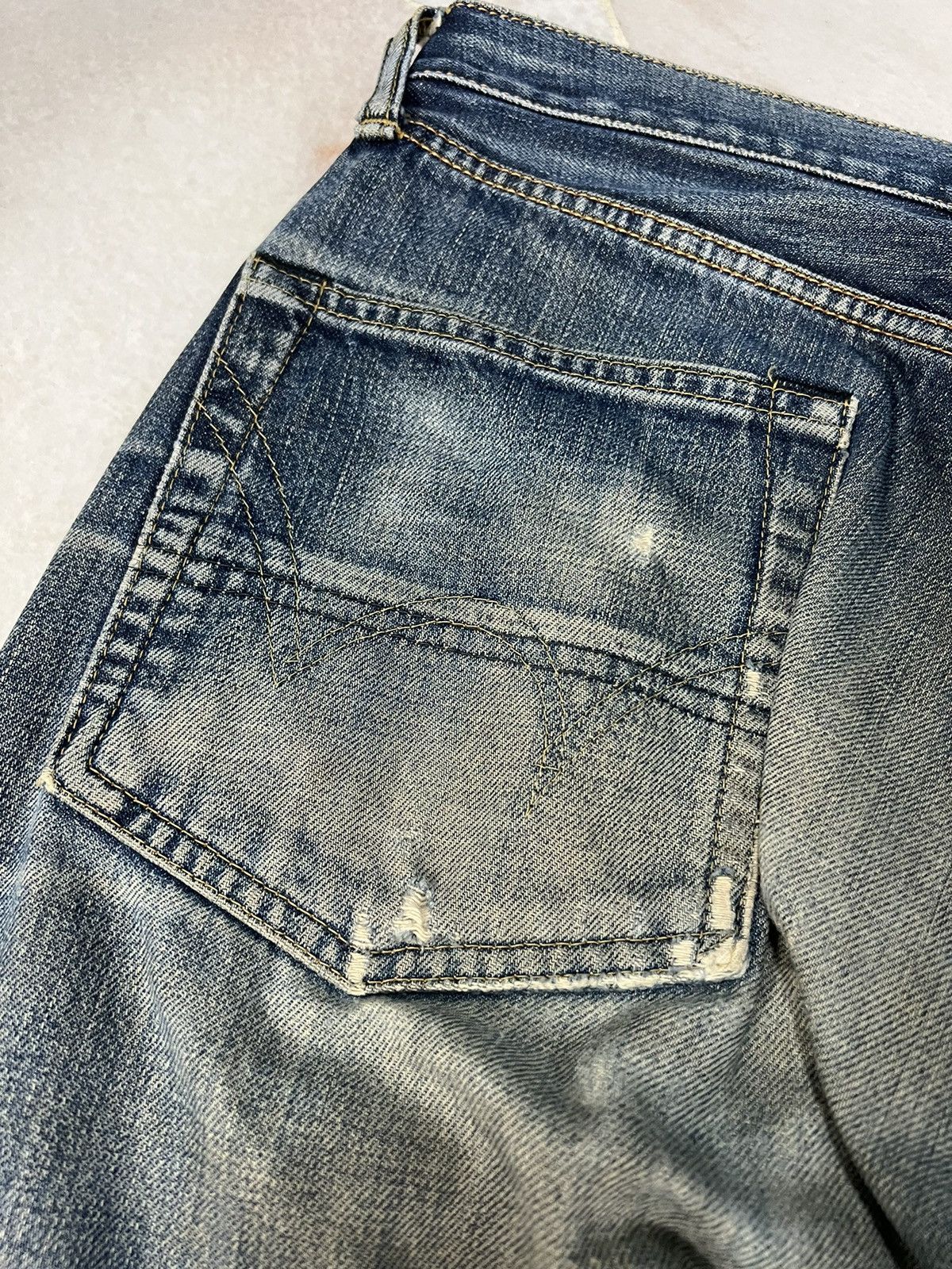 Edwin 💥INSANE💥 Vintage 90’s Edwin 505x Distressed Selvedge Jeans Size US 28 / EU 44 - 13 Thumbnail