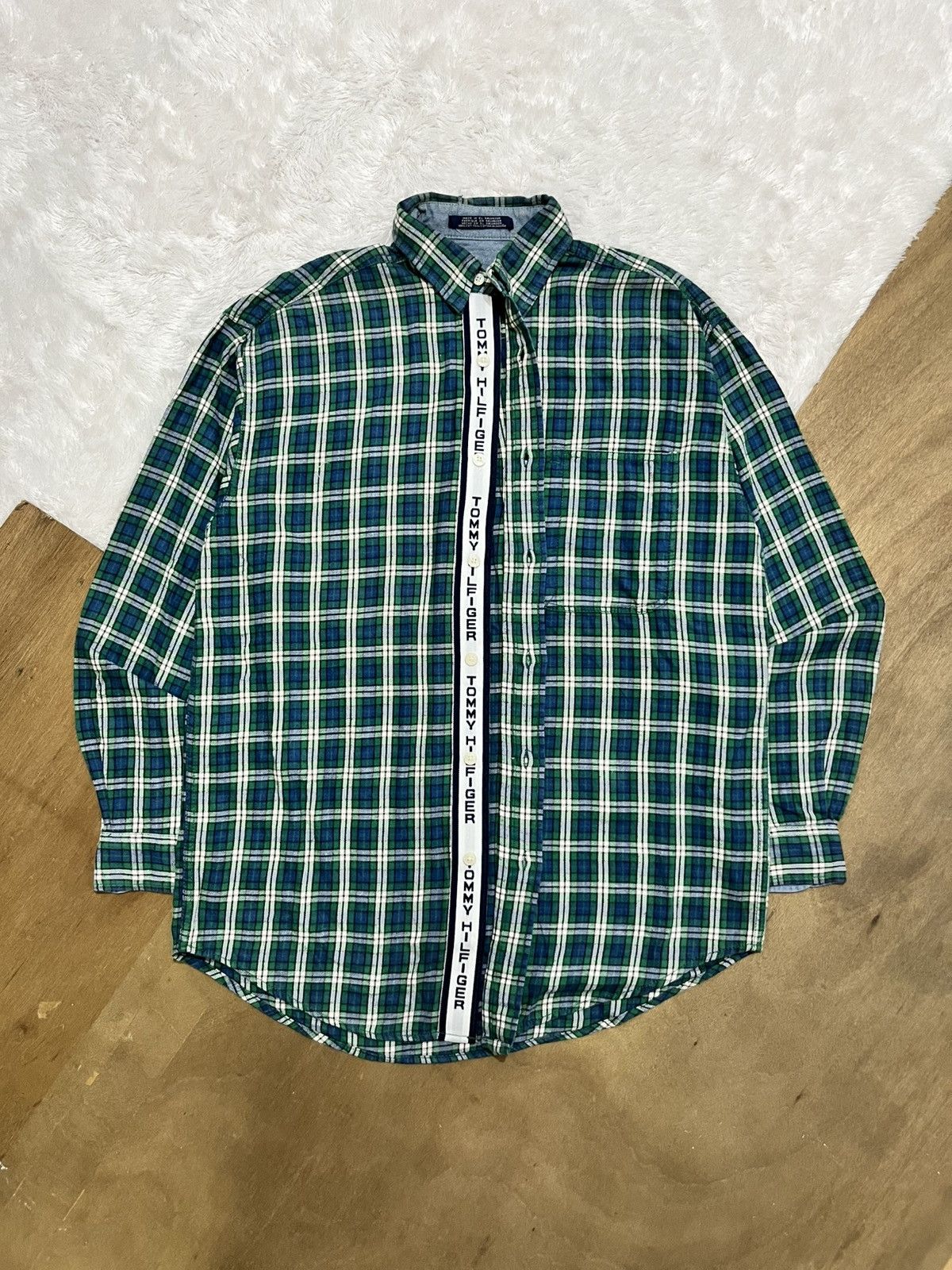Other Tommy Hilfiger Plaid Button Up Shirt Green XL Size US XL / EU 56 / 4 - 5 Thumbnail
