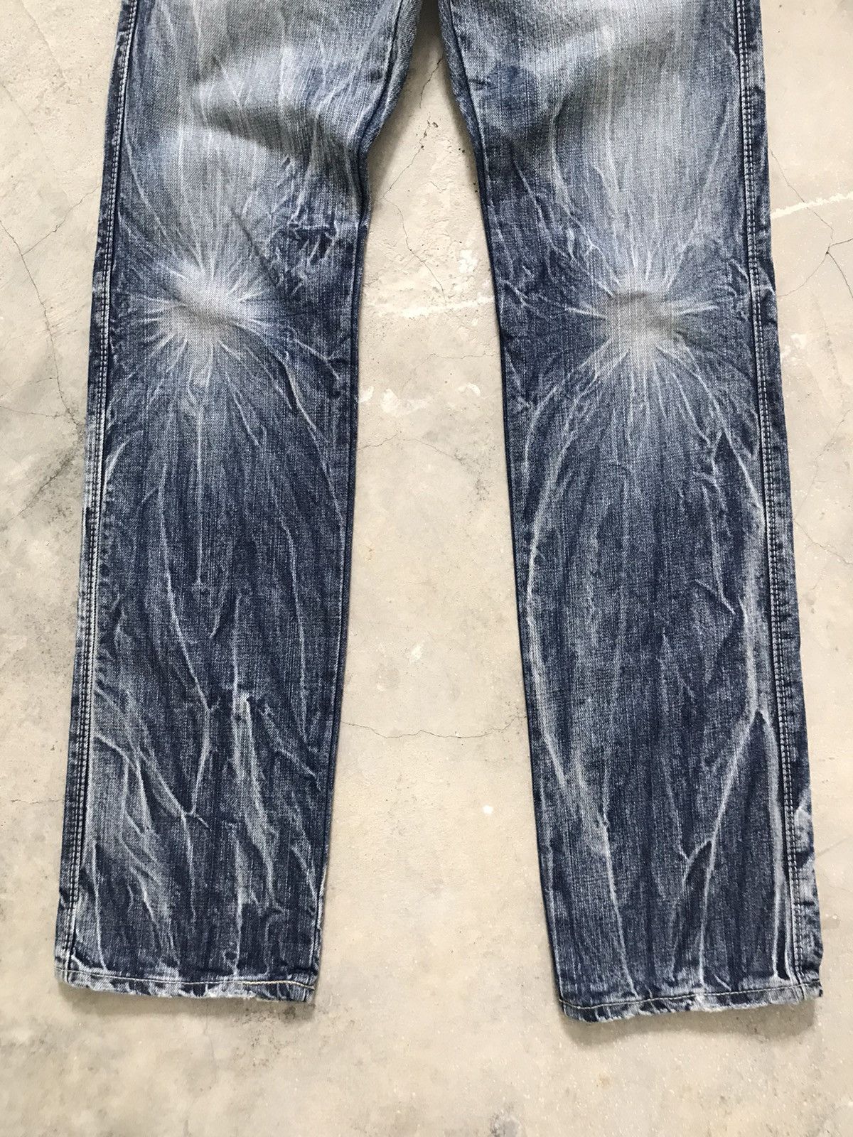Japanese Brand BLUE WAY Modern Vintage Abstract Back Zipper Pockets Jeans Size US 30 / EU 46 - 3 Thumbnail