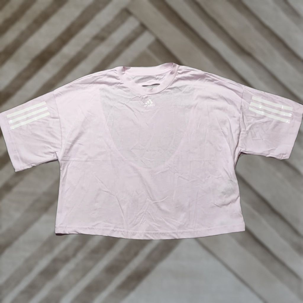 Adidas ADIDAS Women M Almost Pink Backless Loose Fit Hyperglam Boxy T-Shirt NEW Size M / US 6-8 / IT 42-44 - 1 Thumbnail