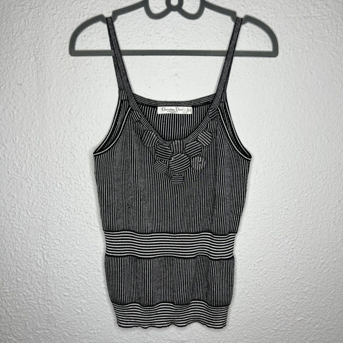 Christian Dior Monsieur Christian Dior Paris Vintage Top Striped Buttons Black White Size M / US 6-8 / IT 42-44 - 1 Thumbnail