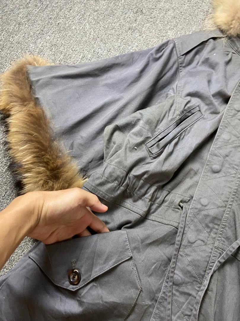 Japanese Brand En Recre Vintage Military Style Poncho with Fur (202) Size US S / EU 44-46 / 1 - 6 Thumbnail