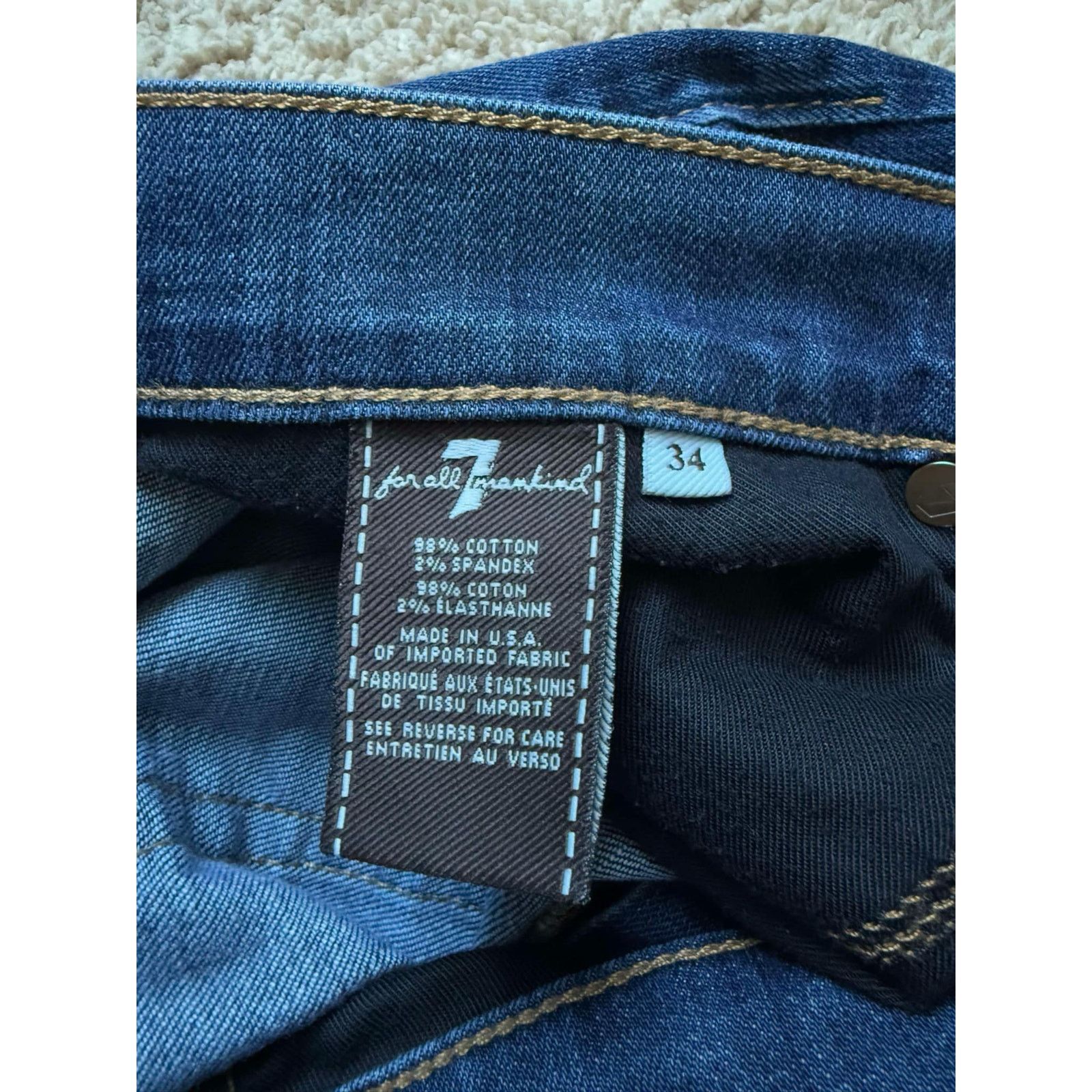 7 For All Mankind 7 for All Mankind Carsen Straight Performance Jeans Blue Size US 34 / EU 50 - 4 Thumbnail
