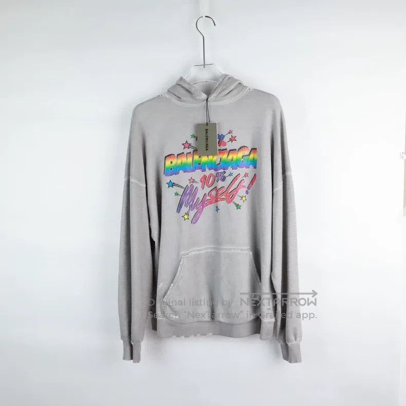 Balenciaga Balenciaga Colorful Letter Pattern Printed Hooded Long Sle Size S / US 4 / IT 40 - 1 Thumbnail