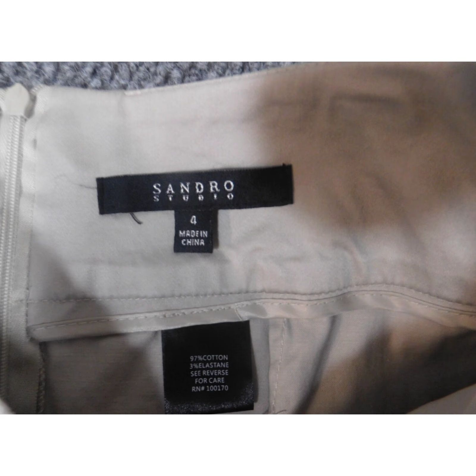 Sandro Sandro Womens Skirt 4 Gray Zip A-Line Knee Length Cotton Knit Zipper Lined Regular Midi? Size 27" / US 4 / IT 40 - 6 Thumbnail