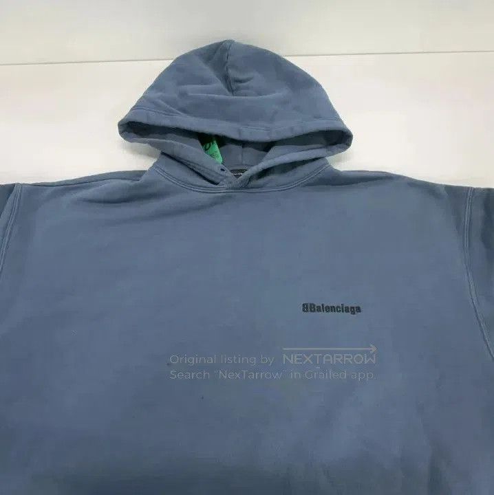 Balenciaga Balenciaga SS23 Blue Logo Embroidered Hoodie. Size US S / EU 44-46 / 1 - 3 Thumbnail