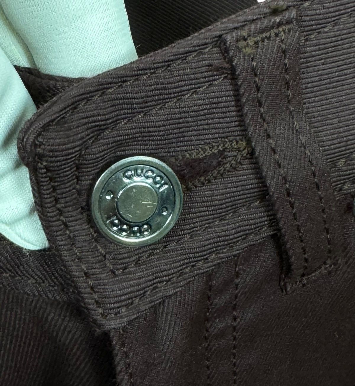 Gucci × Tom Ford Gucci Runway 2001 Tom Ford Era Jeans Flare Embroidered Logo Size 26" / US 2 / IT 38 - 10 Thumbnail