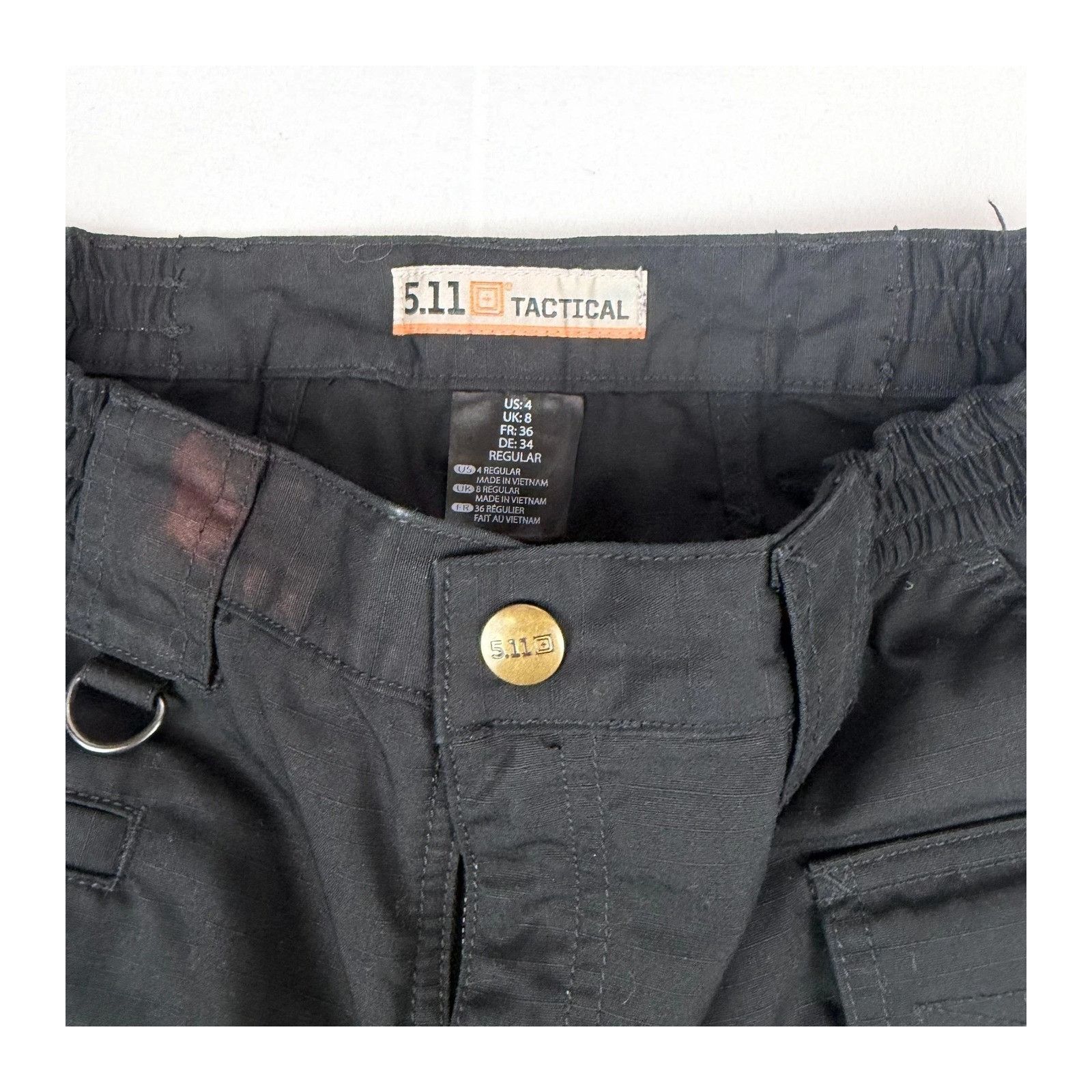 5.11 5.11 Tactical Series Pants Men's 36x34 Black Ripstop Cargo M Size US 36 / EU 52 - 4 Thumbnail