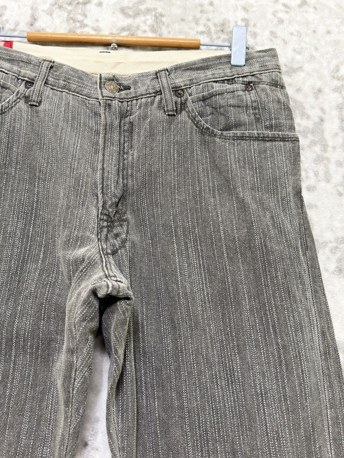 Kapital Vintage Blue Way Modern Hickory Stripe Straight Cut Denim Size US 30 / EU 46 - 5 Thumbnail
