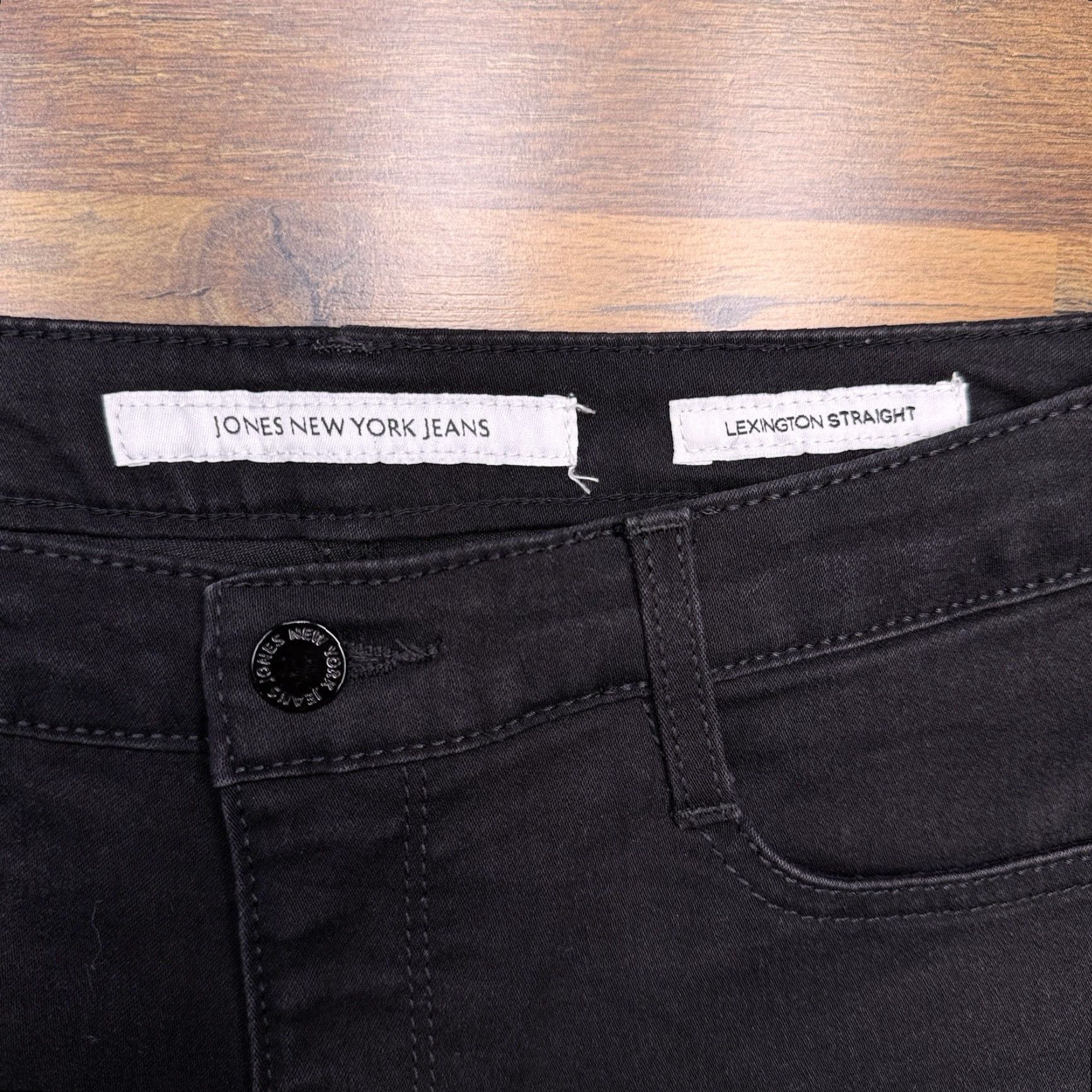 Jones New York Jones New York Jeans Womens 6 Short Black Mid Rise Stretch Straight Jeans Womens 6 Short Black Stretch Straight Den​im Pants Size 28" / US 6 / IT 42 - 4 Thumbnail