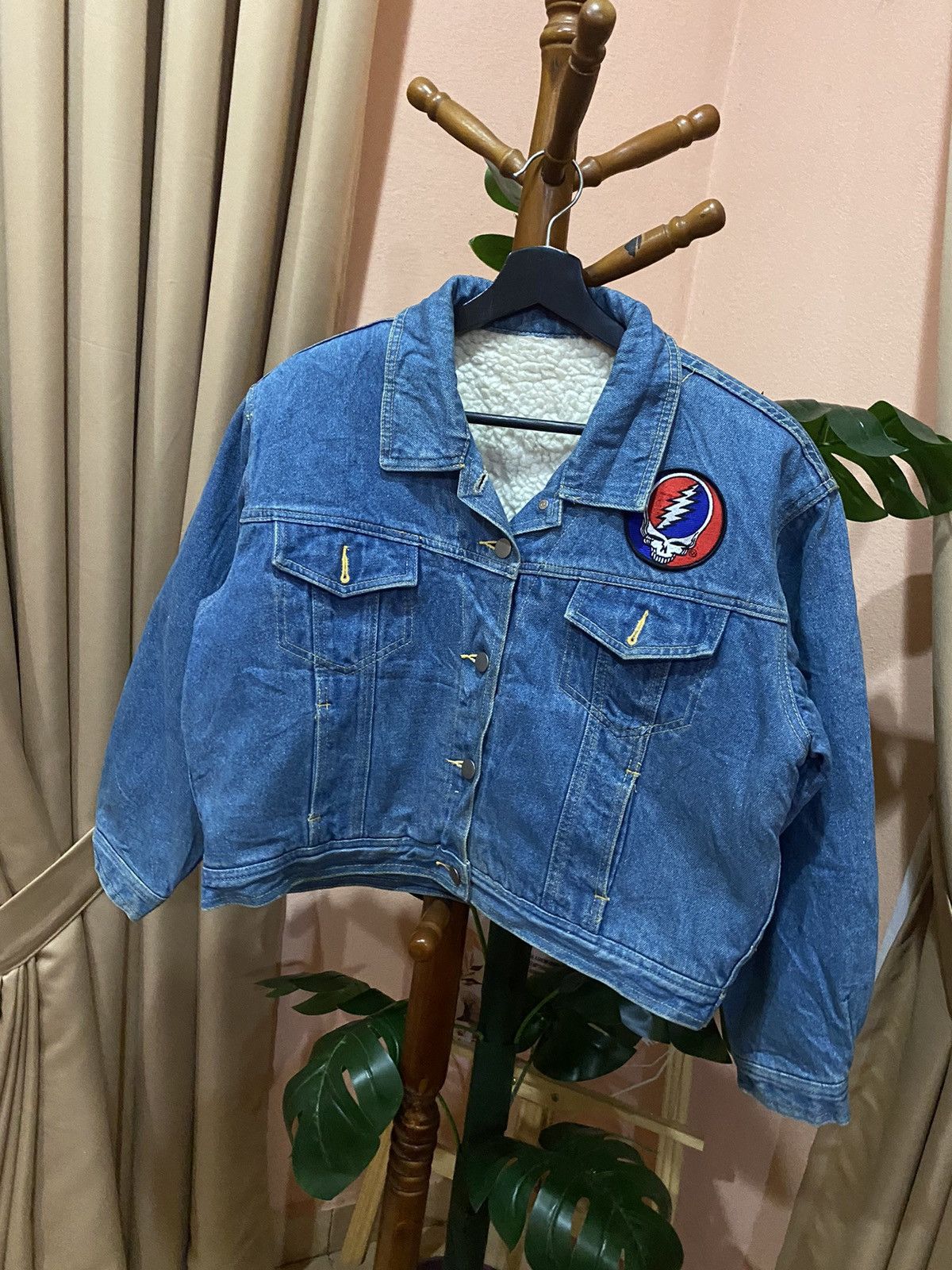 Japanese Brand VINTAGE CECILENE GRATEFUL DEAD CROP FUR DENIM TRUCKER JACKET Size M / US 6-8 / IT 42-44 - 2 Thumbnail