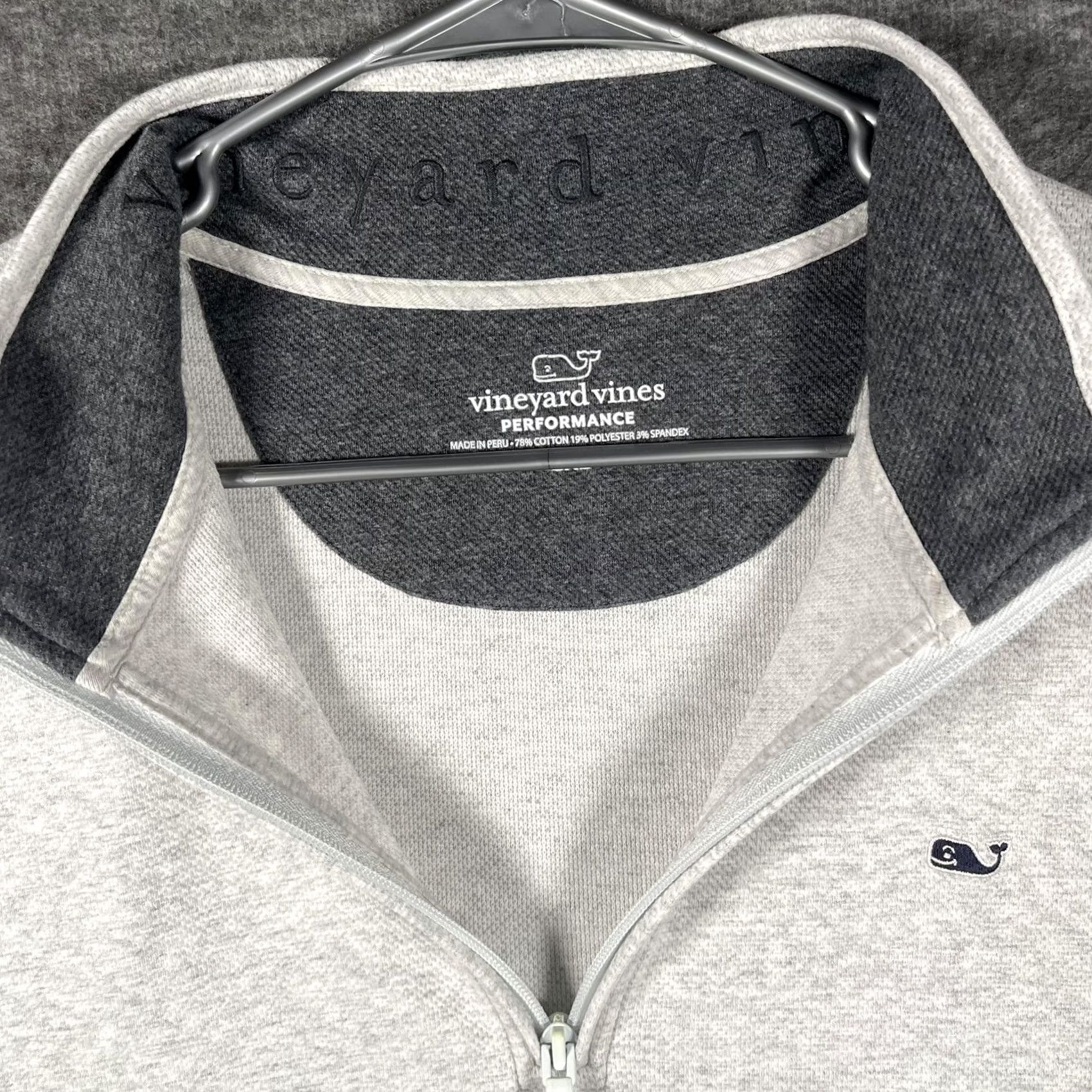 Vineyard Vines Vineyard Vines Mens 2XL Gray Performance Quarter Zip Pullover Sweater Whale Logo Shirt Size US XXL / EU 58 / 5 - 4 Thumbnail