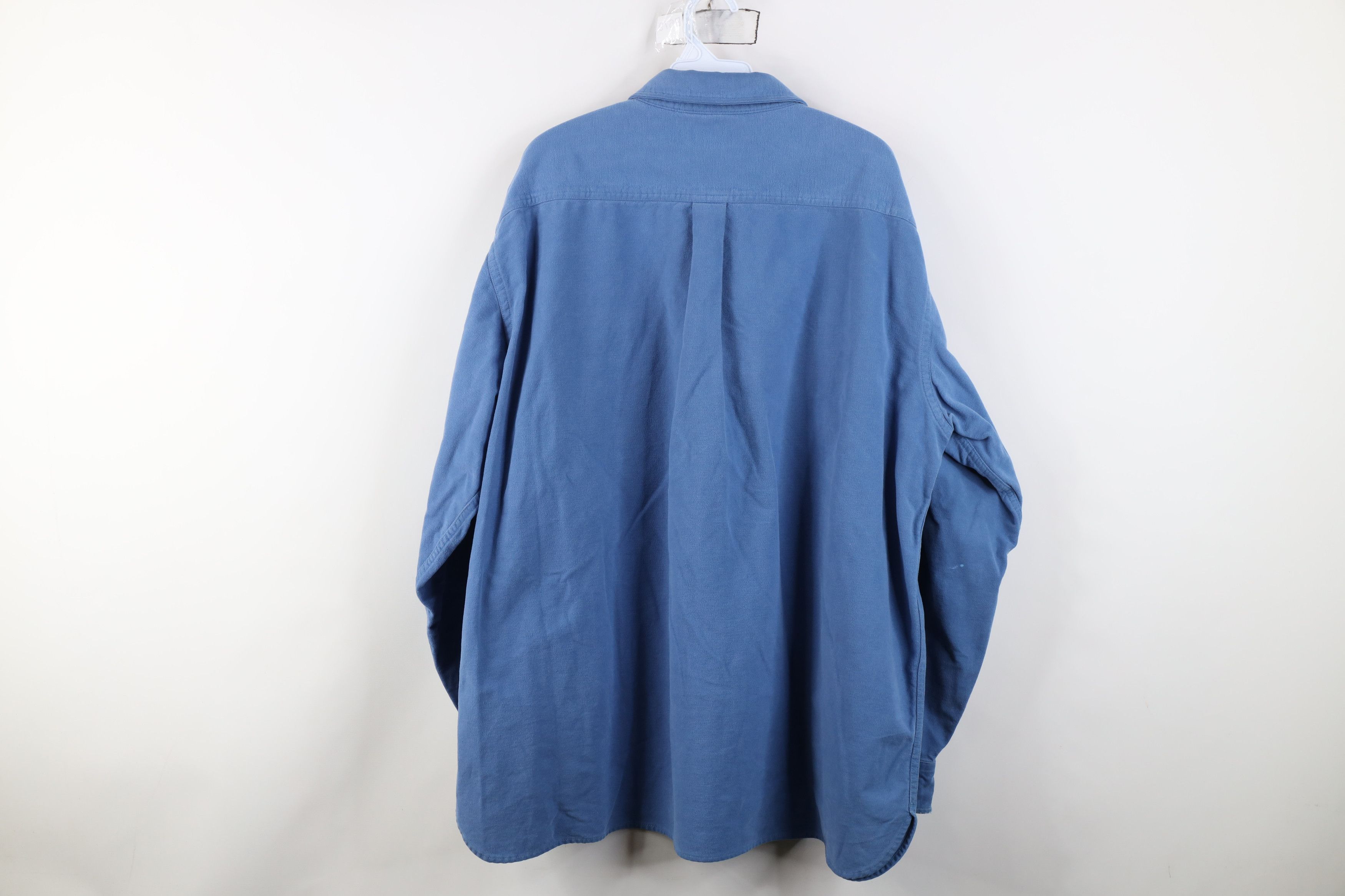L.L. Bean Vintage LL Bean Chamois Cloth Collared Button Shirt Blue Size US XXL / EU 58 / 5 - 12 Thumbnail