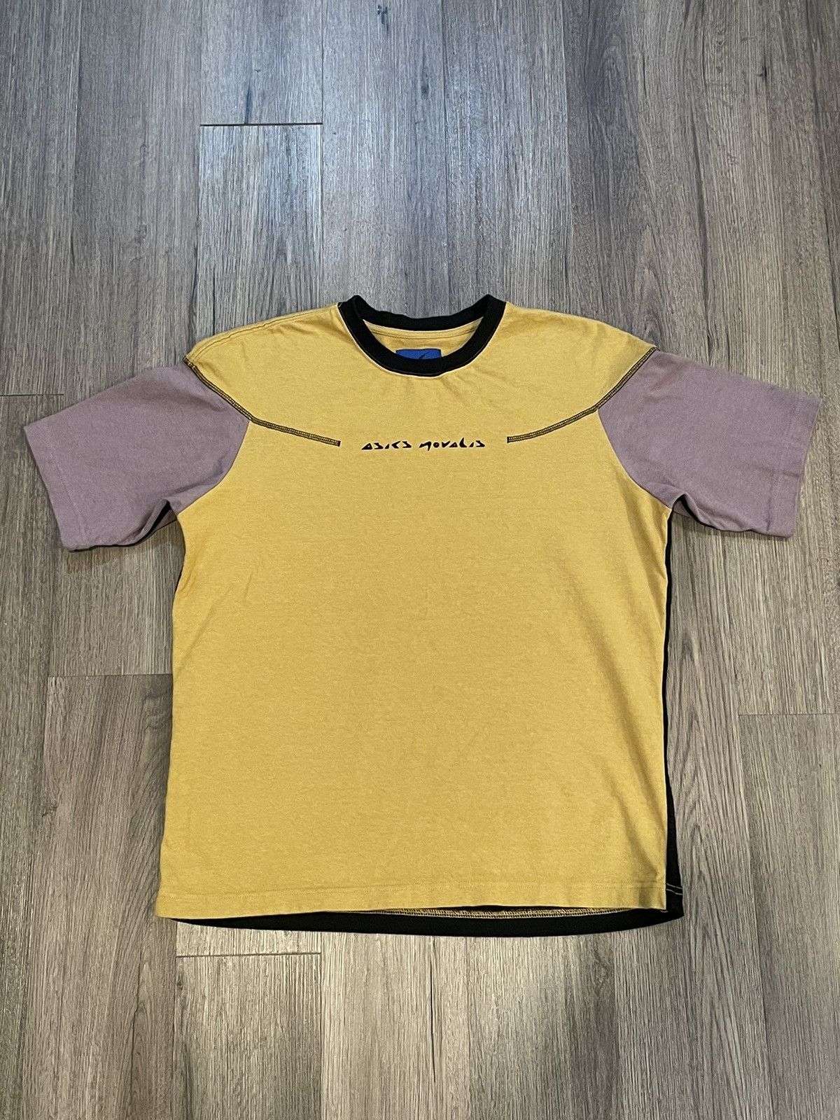 image of Asics x Kiko Kostadinov Asic Novalis Yellow Bixance Tee Shirt in Yellow/Black, Men's (Size Small)