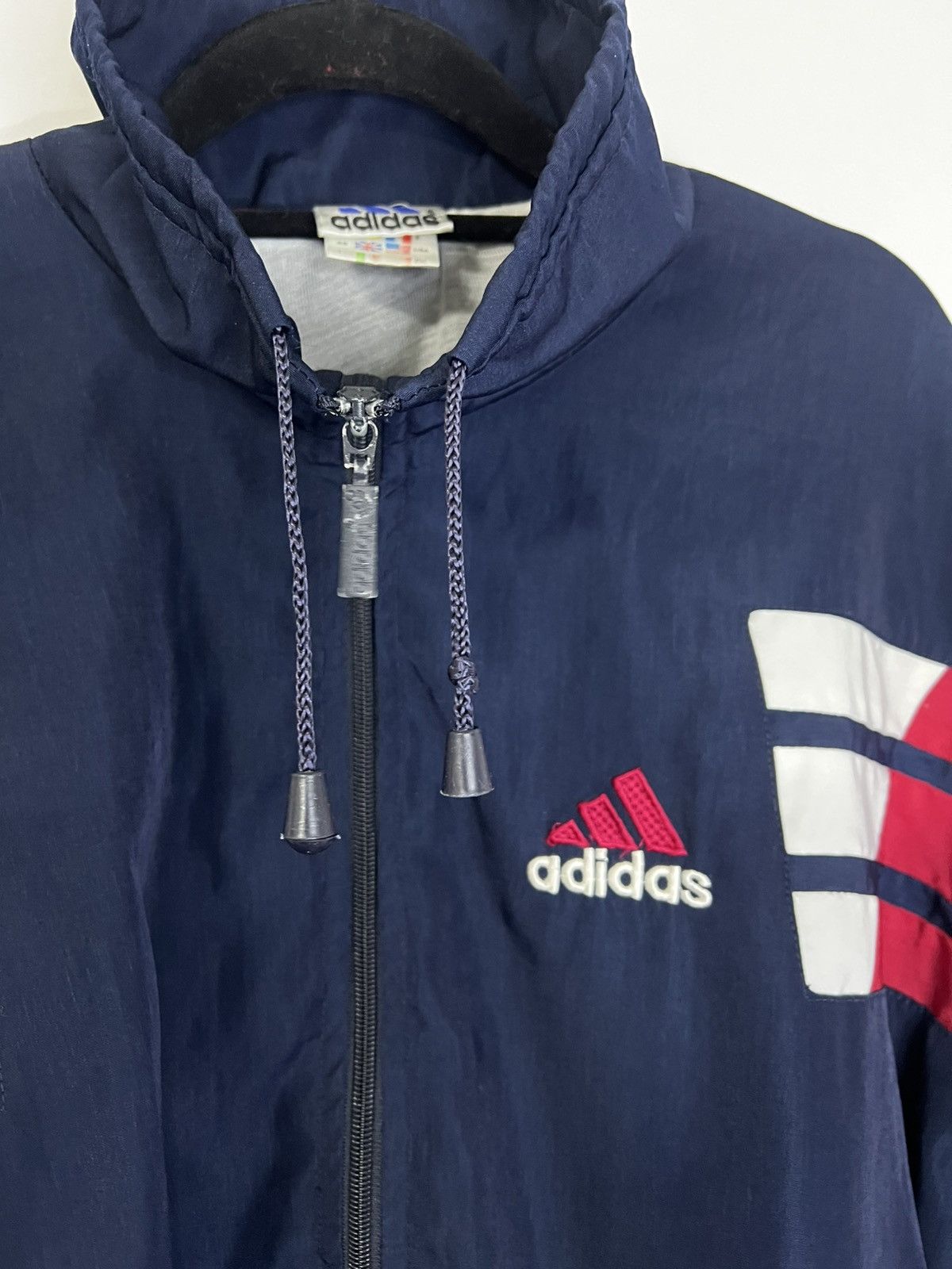 Adidas Adidas windbreaker jacket L blue red vintage Size US L / EU 52-54 / 3 - 3 Thumbnail