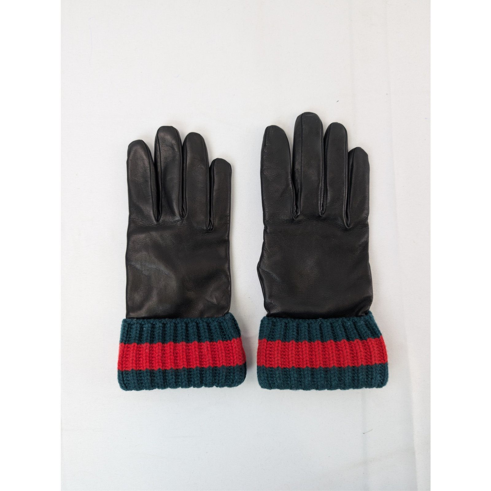 Gucci o1rshd1 Size: OS / Leather Ripped Cuff Gloves in Black Size ONE SIZE - 1 Thumbnail