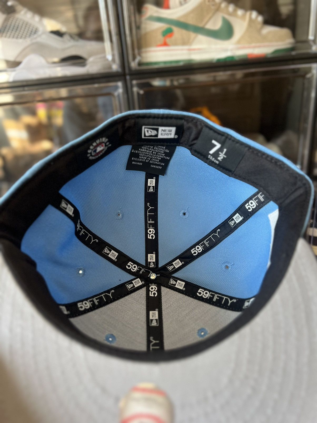 MLB × MyFitteds × New Era 7 1/2 MyFitteds LA Los Angeles Dodgers Seoul Korean Sky Blue Size ONE SIZE - 5 Thumbnail