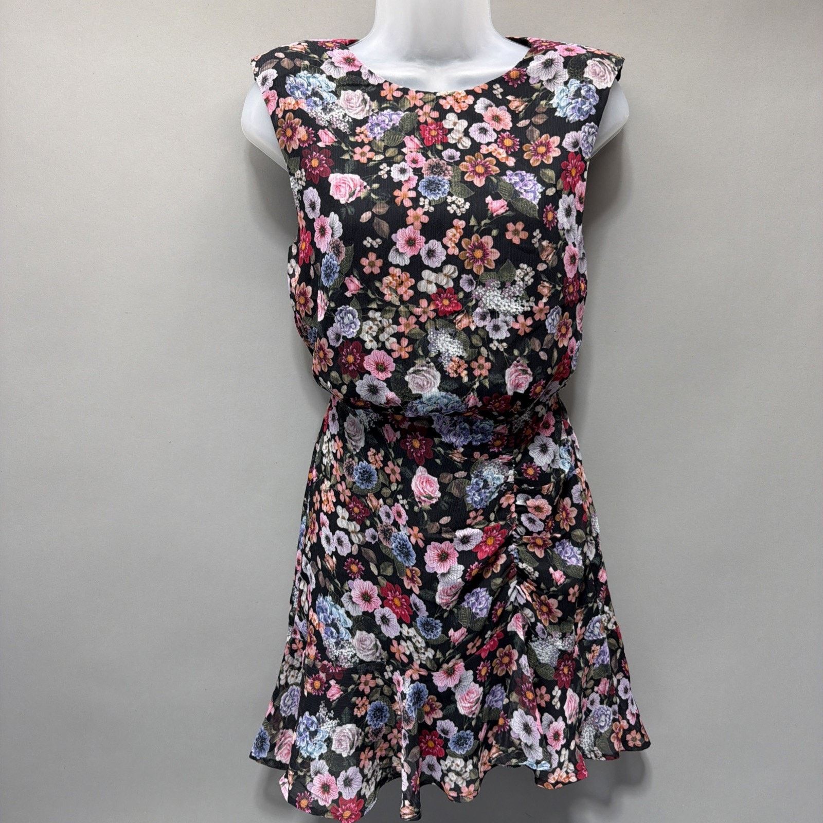 Express Express Conscious Edit Floral Rushed Ruffle fit and flare XS Size S / US 4 / IT 40 - 1 Thumbnail