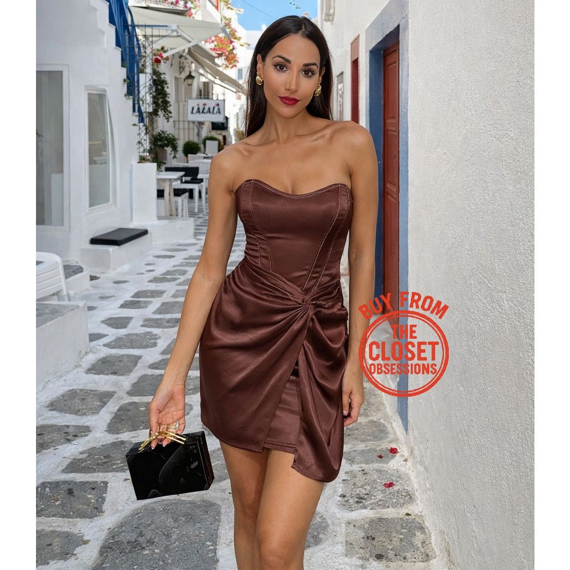 zara brown strapless dress ZARA - Strapless Dress Zw Collection - Xs - Brown
