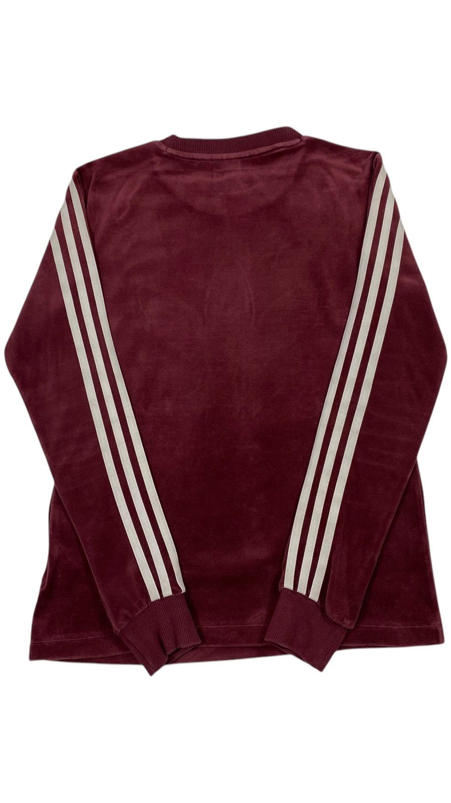 Adidas 🔥LASTDROP🔥 Adidas Velour Trefoil Bordeaux Stripes Sweatshirt Size XS / US 0-2 / IT 36-38 - 2 Thumbnail