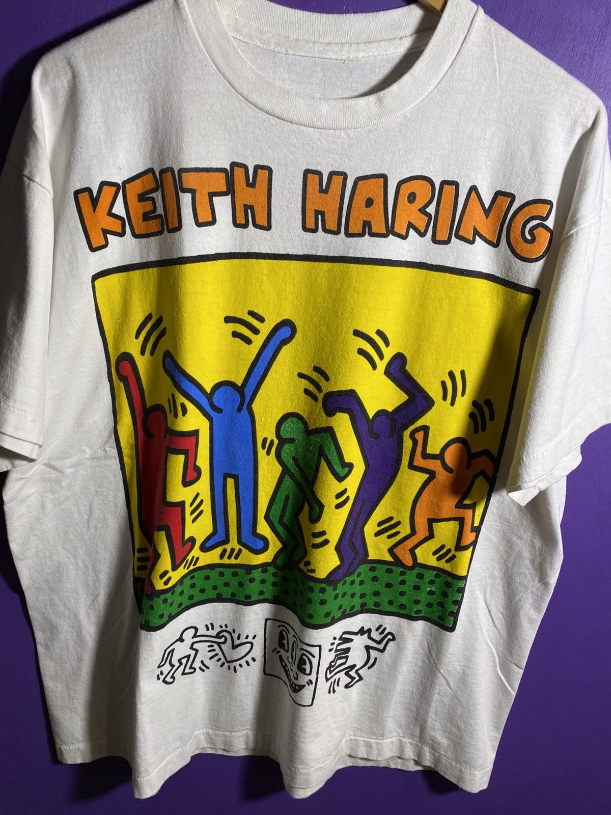 Keith Haring Vintage 90s Keith Haring dancing art tee Size US XL / EU 56 / 4 - 3 Thumbnail