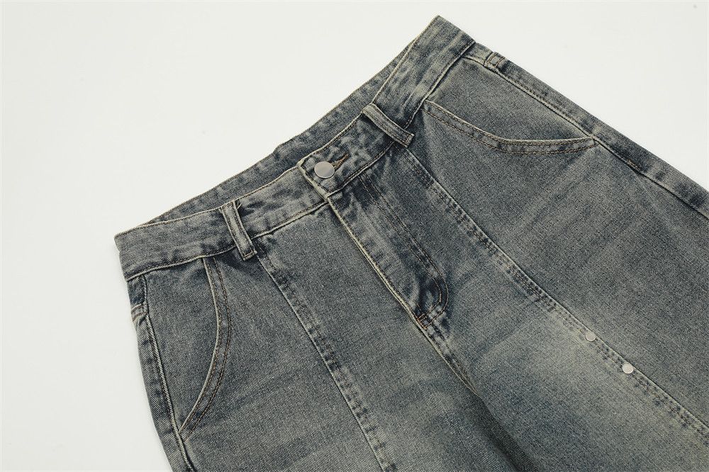 Japanese Brand × Jean Street Washed Distressed Rivet Raw Pocket Cargo Jeans Size US 32 / EU 48 - 3 Thumbnail