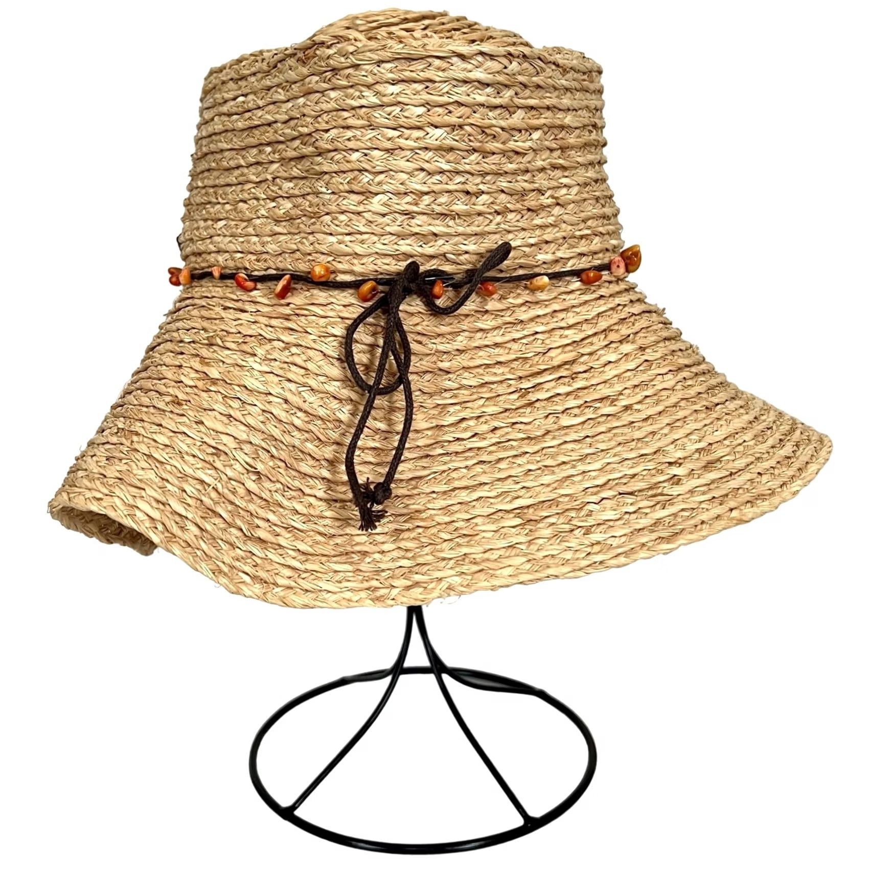 Blair Kooringal Women’s Straw Hat Beige Beaded Band Adjustable Blair Sun Hat Bucket Beaded Adjustable One Size Womens Size ONE SIZE - 5 Thumbnail