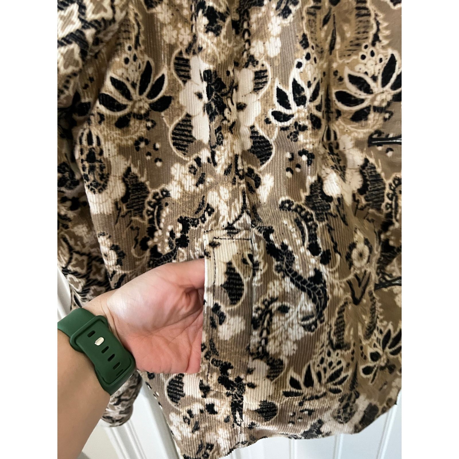 Charter Club Women’s Corduroy Blazer Jacket Beige Taupe Floral Button Up Size XL / US 12-14 / IT 48-50 - 5 Thumbnail