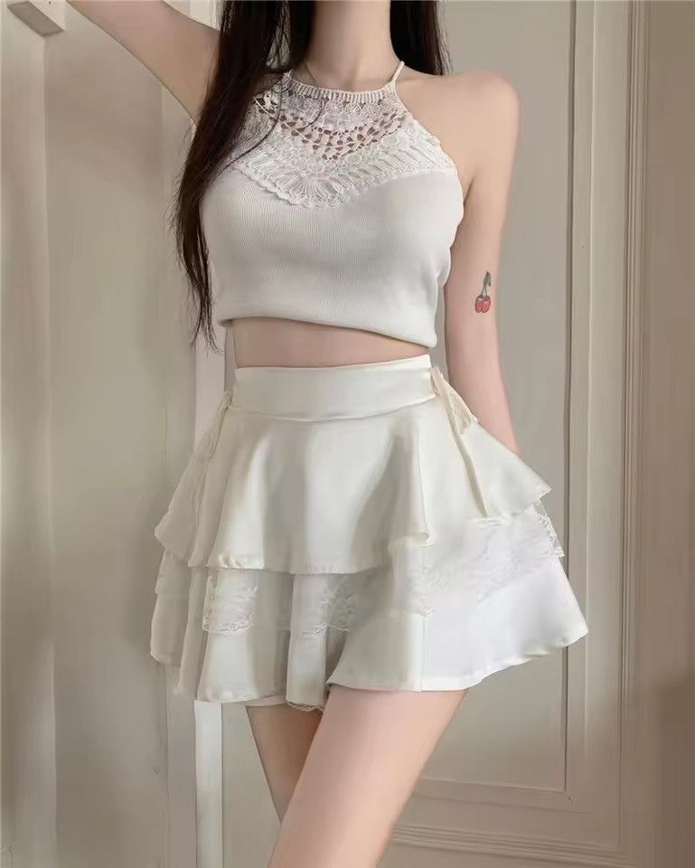 Jewelry Y2K Sweet Solid Women Mini Skirt Size 26" / US 2 / IT 38 - 3 Thumbnail