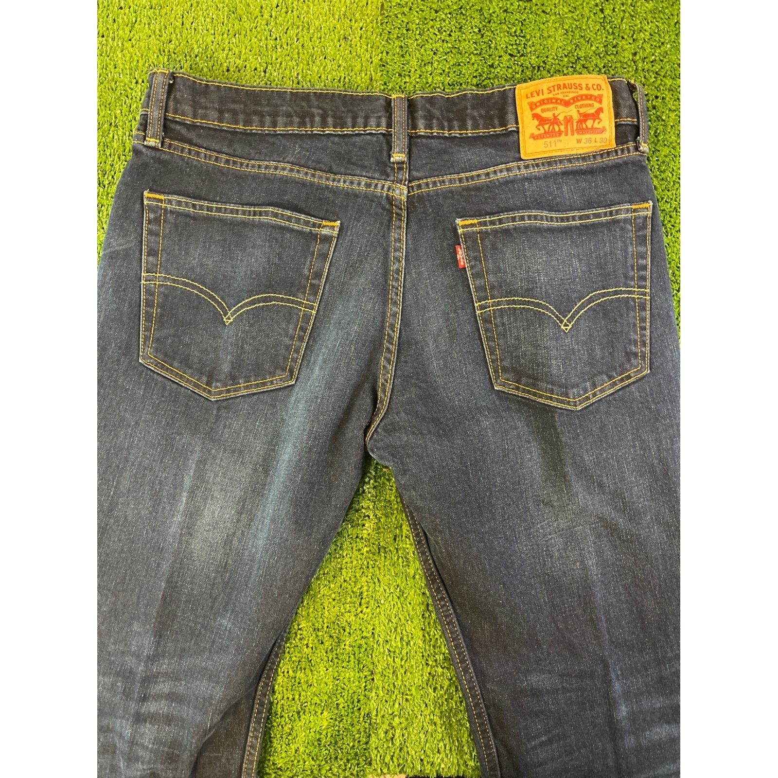 Levi's Levis 511 Straight Fit Jeans Mens 36x30 Dark Was Denim Pants Size US 36 / EU 52 - 7 Thumbnail