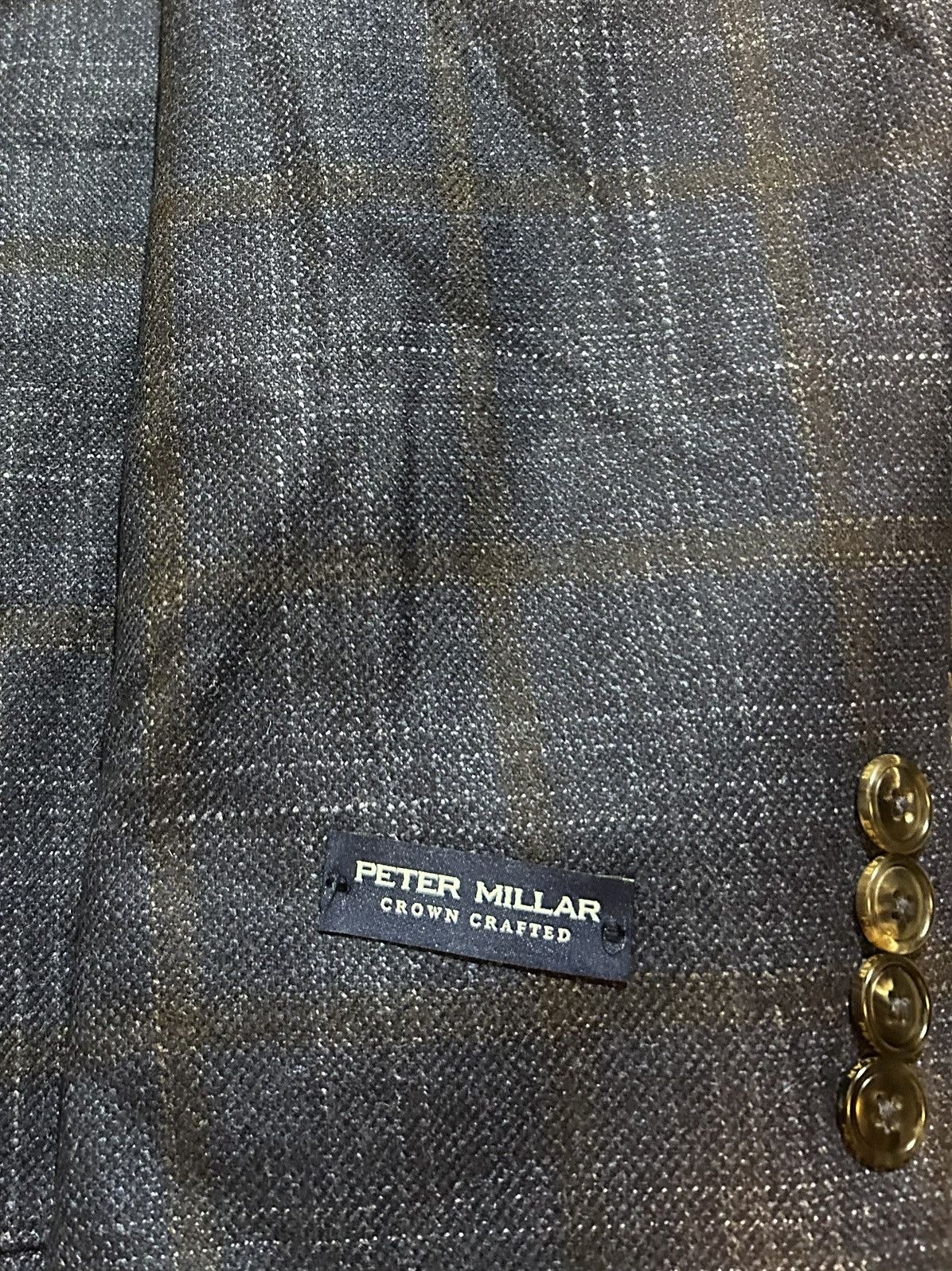Peter Millar Peter Millar Navy Windowpane Plaid Jacket Sport Coat 44R Size 44R - 5 Thumbnail