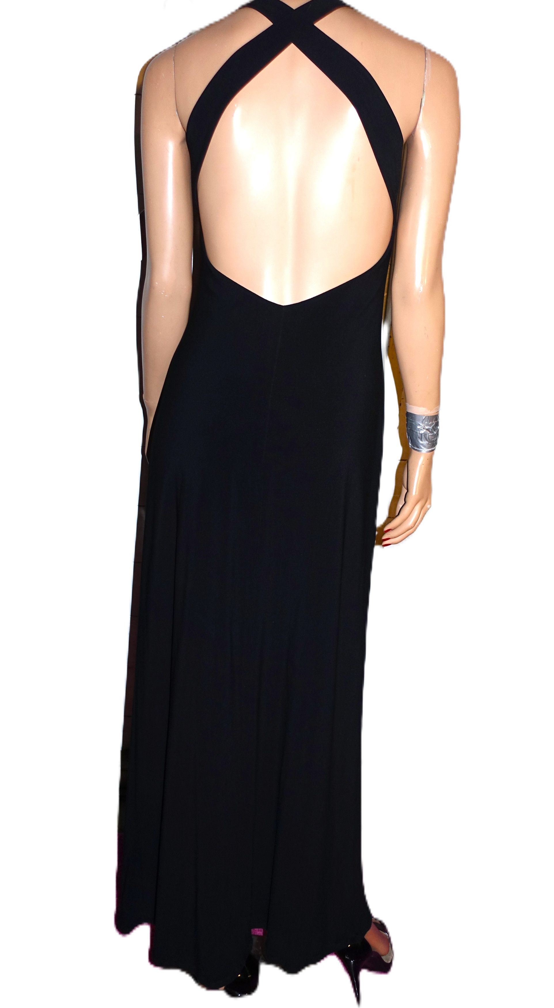 Laundry by Shelli Segal Laundry by Shelli Segal Black Open Back Maxi Dress 4 Size S / US 4 / IT 40 - 5 Thumbnail