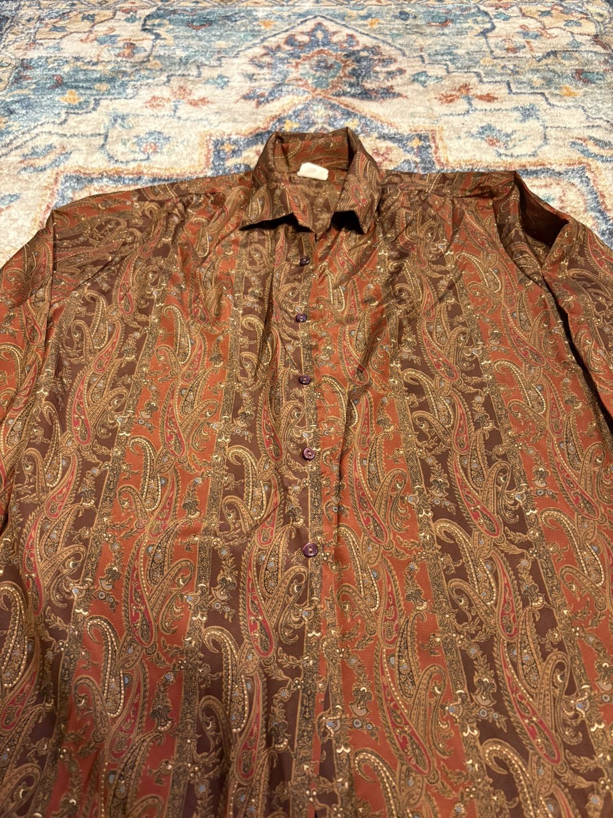 Vintage Vintage 70s StyleRite Paisley Button-up Shirt Medium Size M / US 6-8 / IT 42-44 - 4 Thumbnail