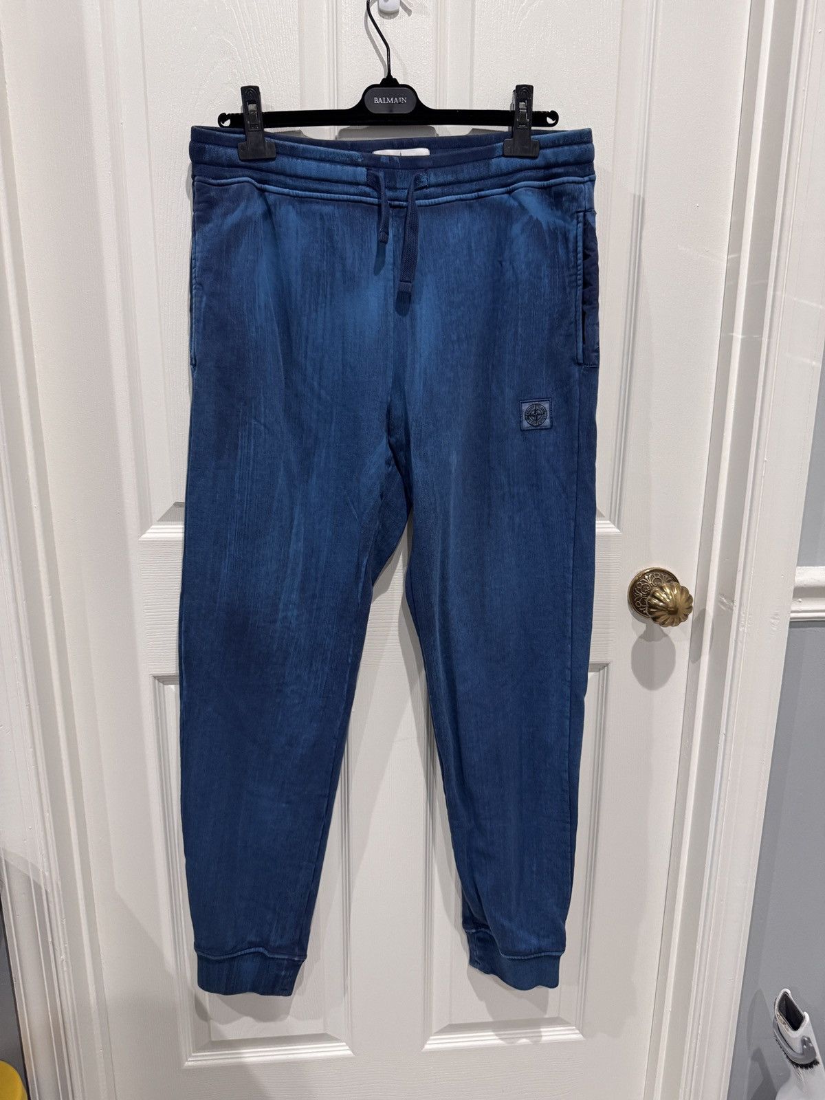 Stone Island Stone Island Blue Paint Stroke Sweatpants Sz L (fits 33-36) Size US 34 / EU 50 - 1 Thumbnail