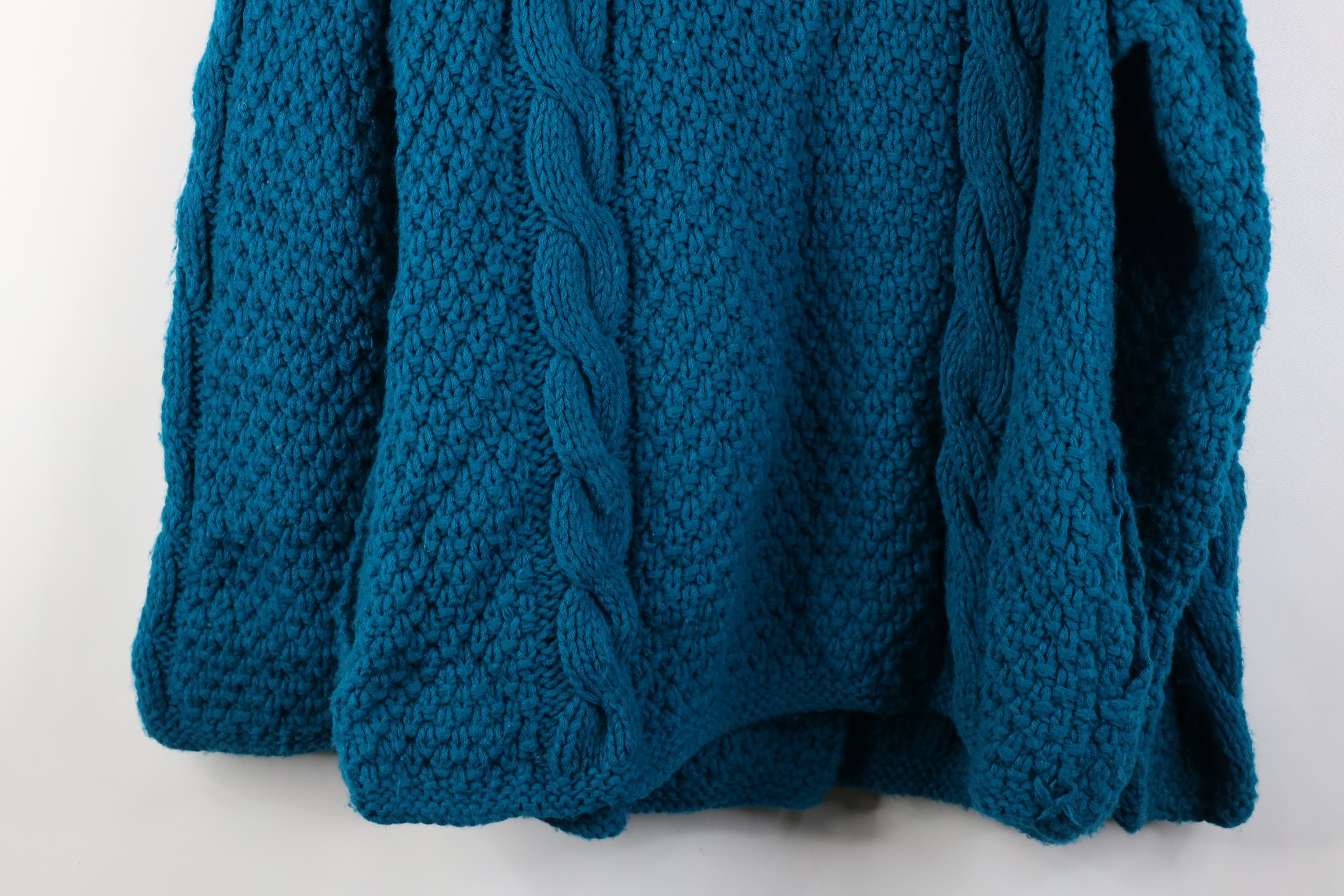 Vintage Vintage 90s Streetwear Crochet Cable Knit Fisherman Sweater Size L / US 10 / IT 46 - 10 Thumbnail