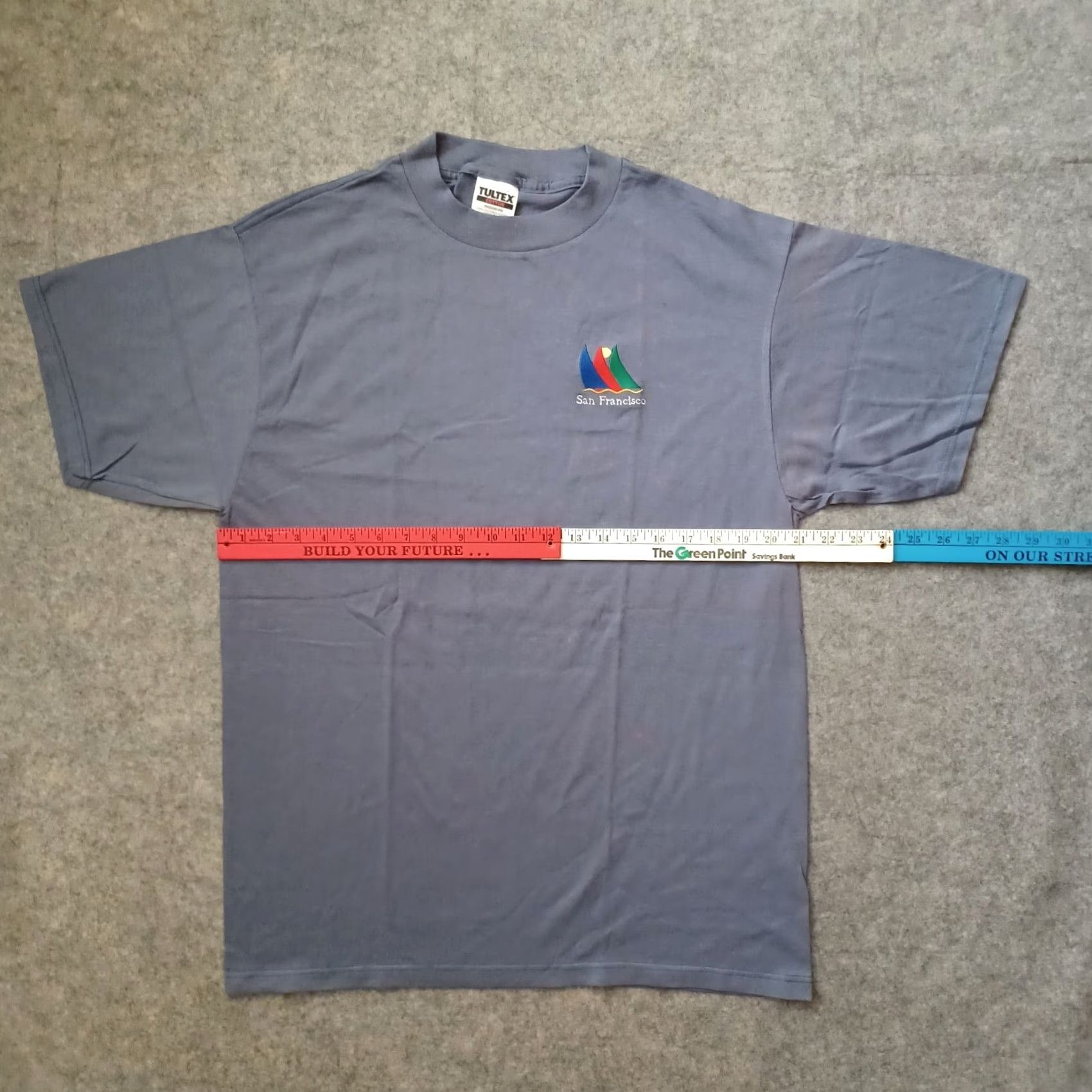 Tultex VINTAGE Tultex San Francisco Mens T Shirt L Blue Embroidered Sailboat Logo Short Sleeve Shirts Mens L Blue Sailboat Logo 90s USA Theme Size US L / EU 52-54 / 3 - 4 Thumbnail