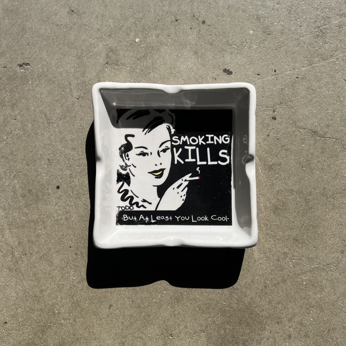 Vintage Vintage Y2k 5” Todd Goldman smoking kills ashtray Size ONE SIZE - 1 Thumbnail
