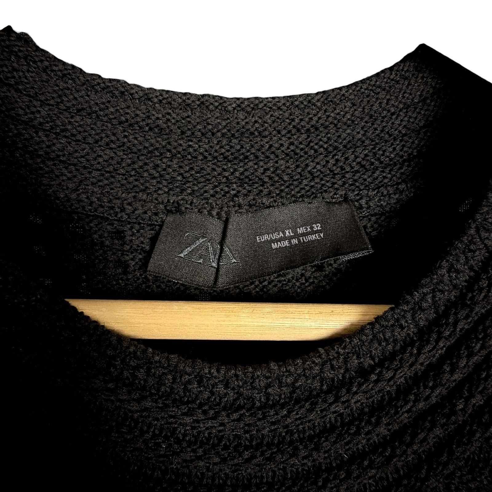 Zara Zara Women's XL Black Crochet Knit Fringe Tank Boho Festival Size XL / US 12-14 / IT 48-50 - 3 Thumbnail