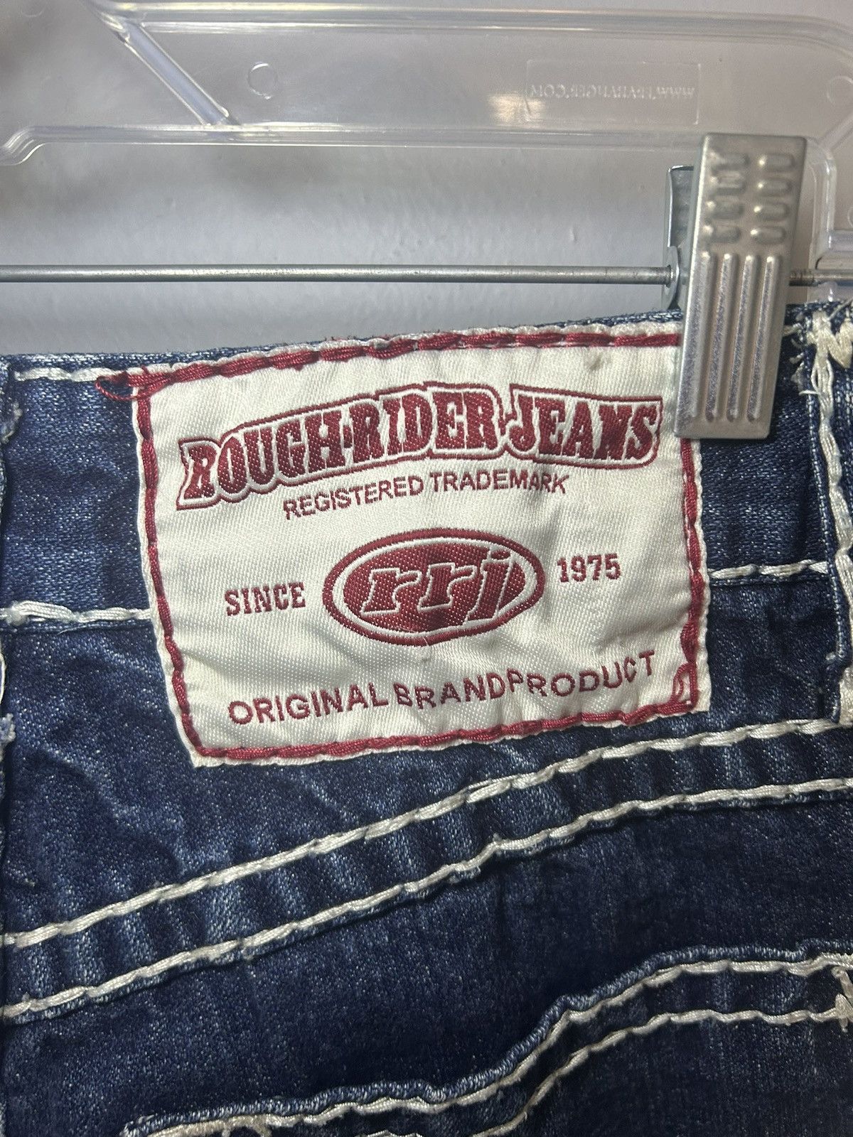 Vintage Vintage Rough Rider Jeans big contrast stitch denim Size US 29 - 5 Thumbnail