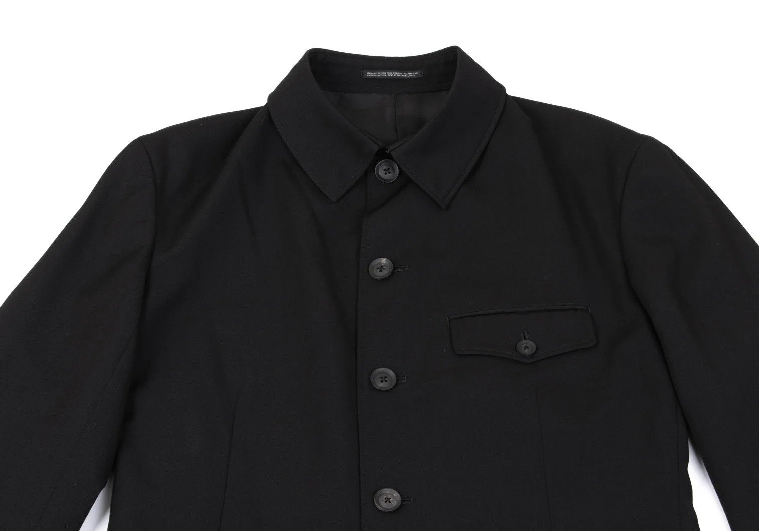 Yohji Yamamoto Yohji Yamamoto Wool Gabardine Asymmetric Long Jacket Size US L / EU 52-54 / 3 - 2 Thumbnail