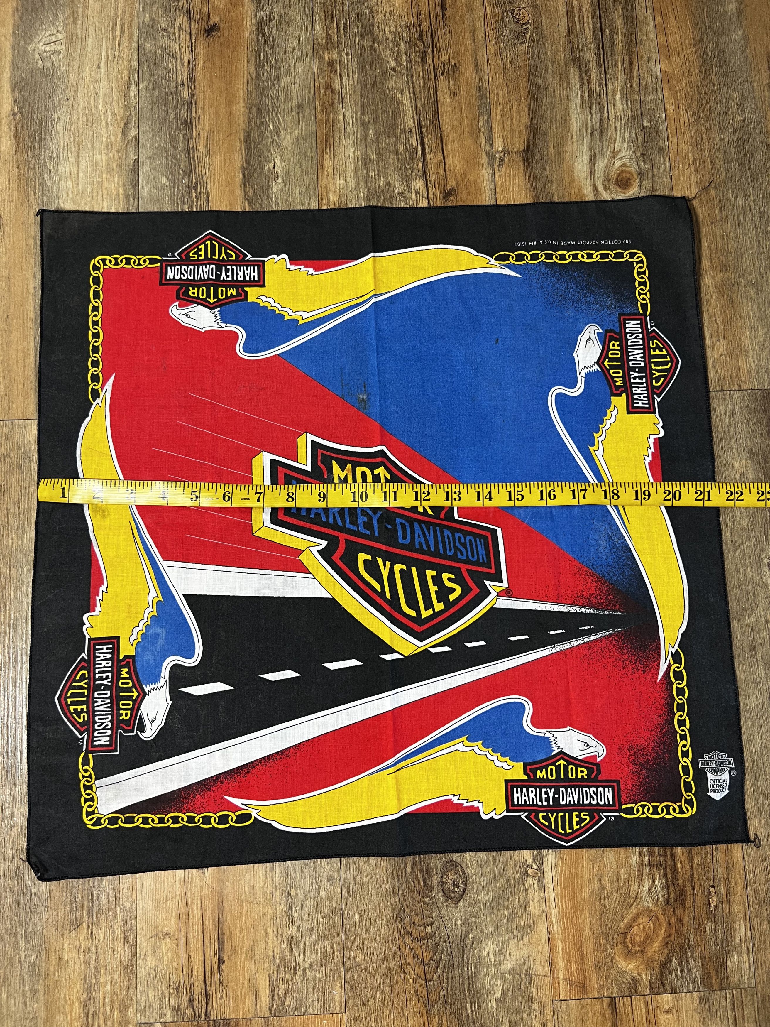 Harley Davidson × Vintage Vintage 1980's Harley Davidson USA Road Eagle Logo Bandana Size ONE SIZE - 5 Thumbnail