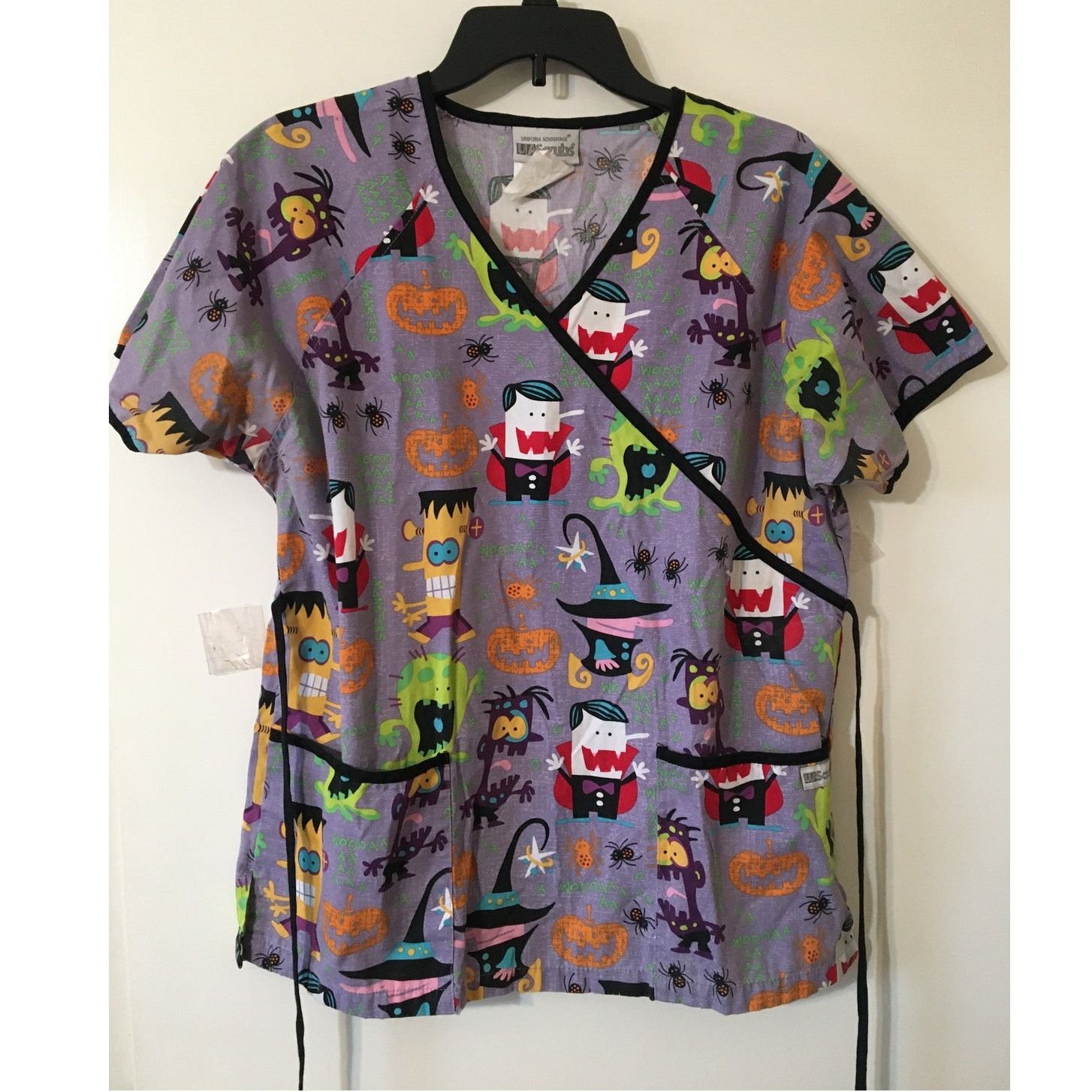 Other Uniform Advantage Scrubs M Top Halloween Witch Frankenstein Size M / US 6-8 / IT 42-44 - 1 Thumbnail