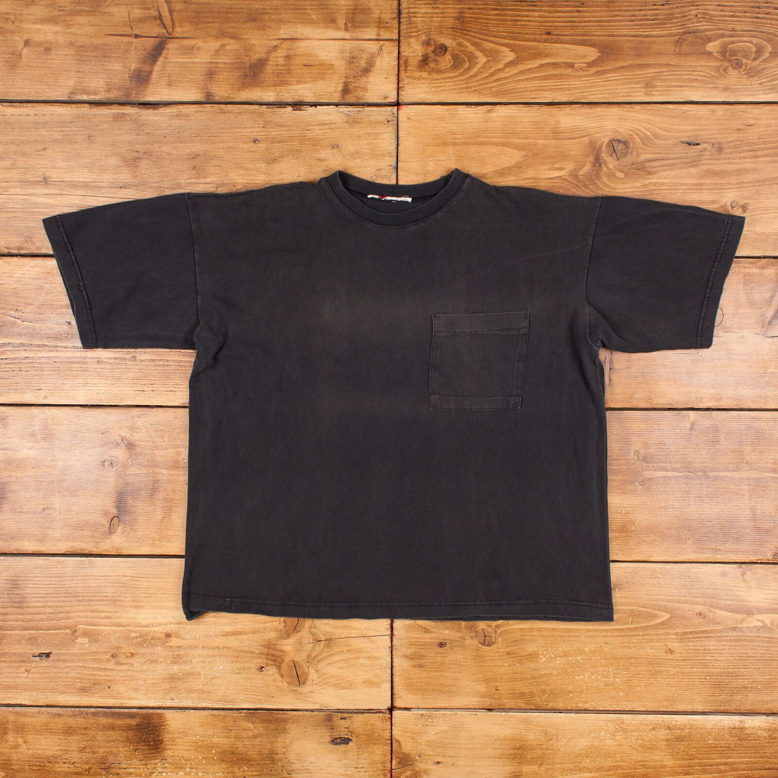 Vintage Vintage Blank T Shirt XL 90s Pocket Boxy Black Tee | Grailed