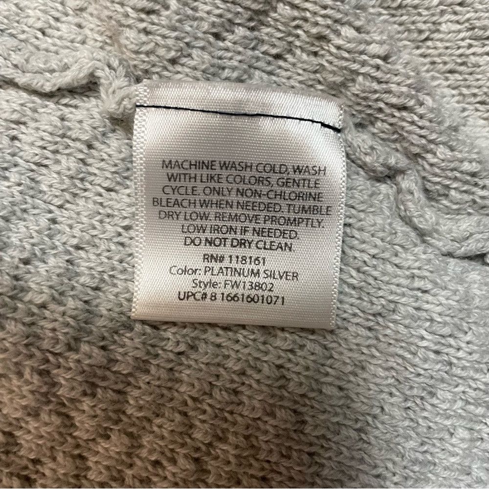 Faded Glory Faded Glory Open Front Cotton 3/4 Sleeve Grey Cardigan Size Size 3XL / US 20-22 - 6 Thumbnail